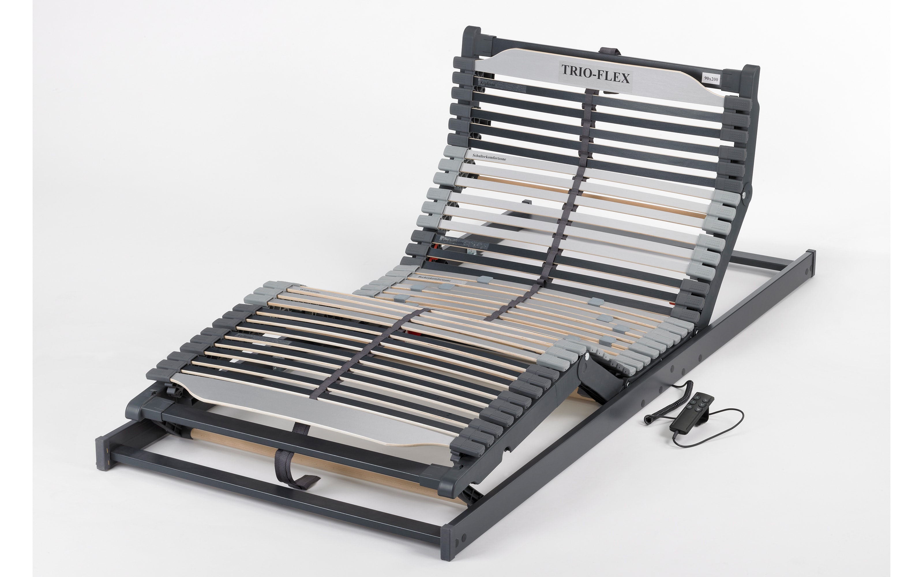 Lattenrahmen Trio Flex EL Flatdrive, grau, 90 x 200 cm, inkl. motorischer Verstellungen