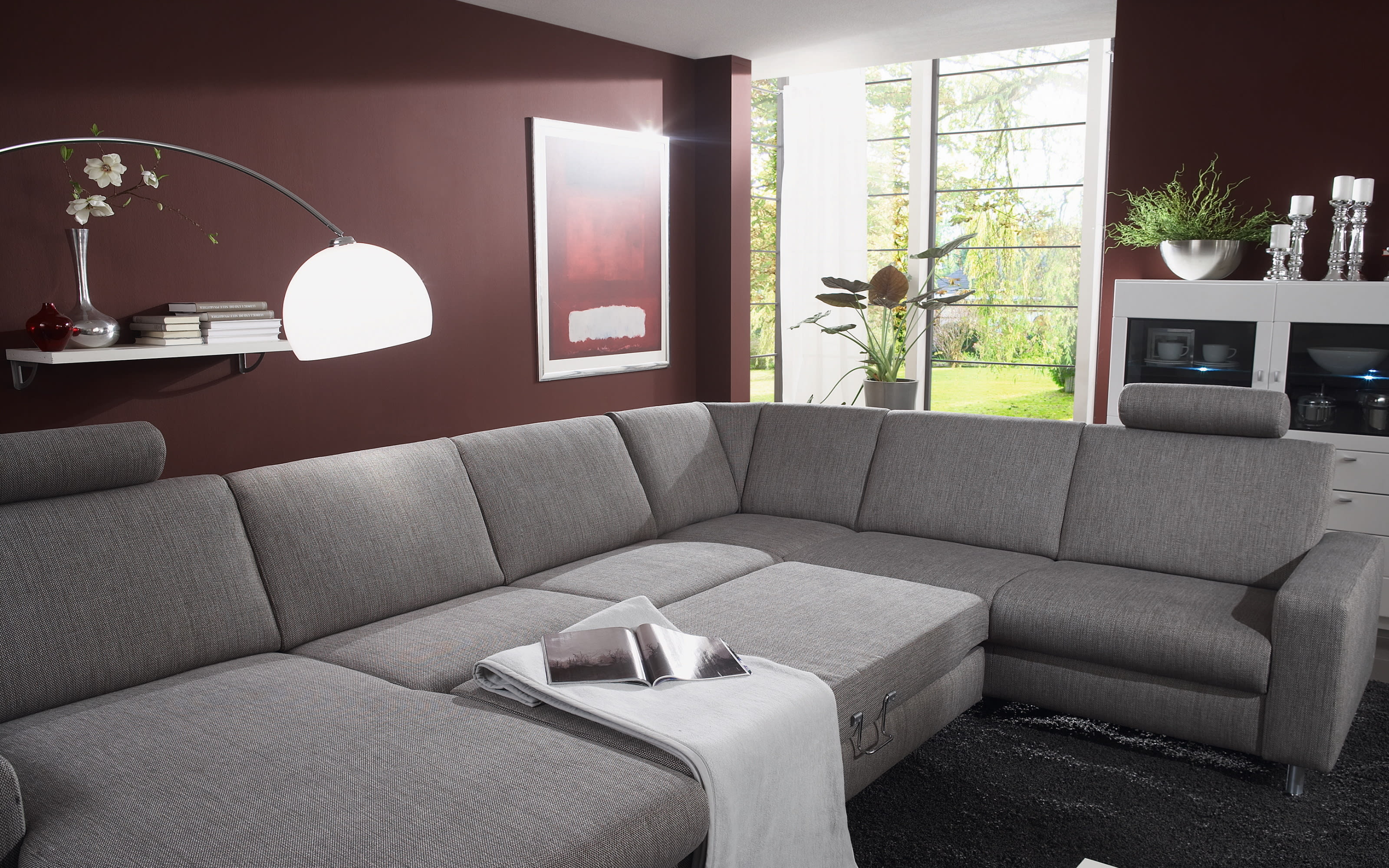 Wohnlandschaft Spring-S, grau, inkl. Funktionen