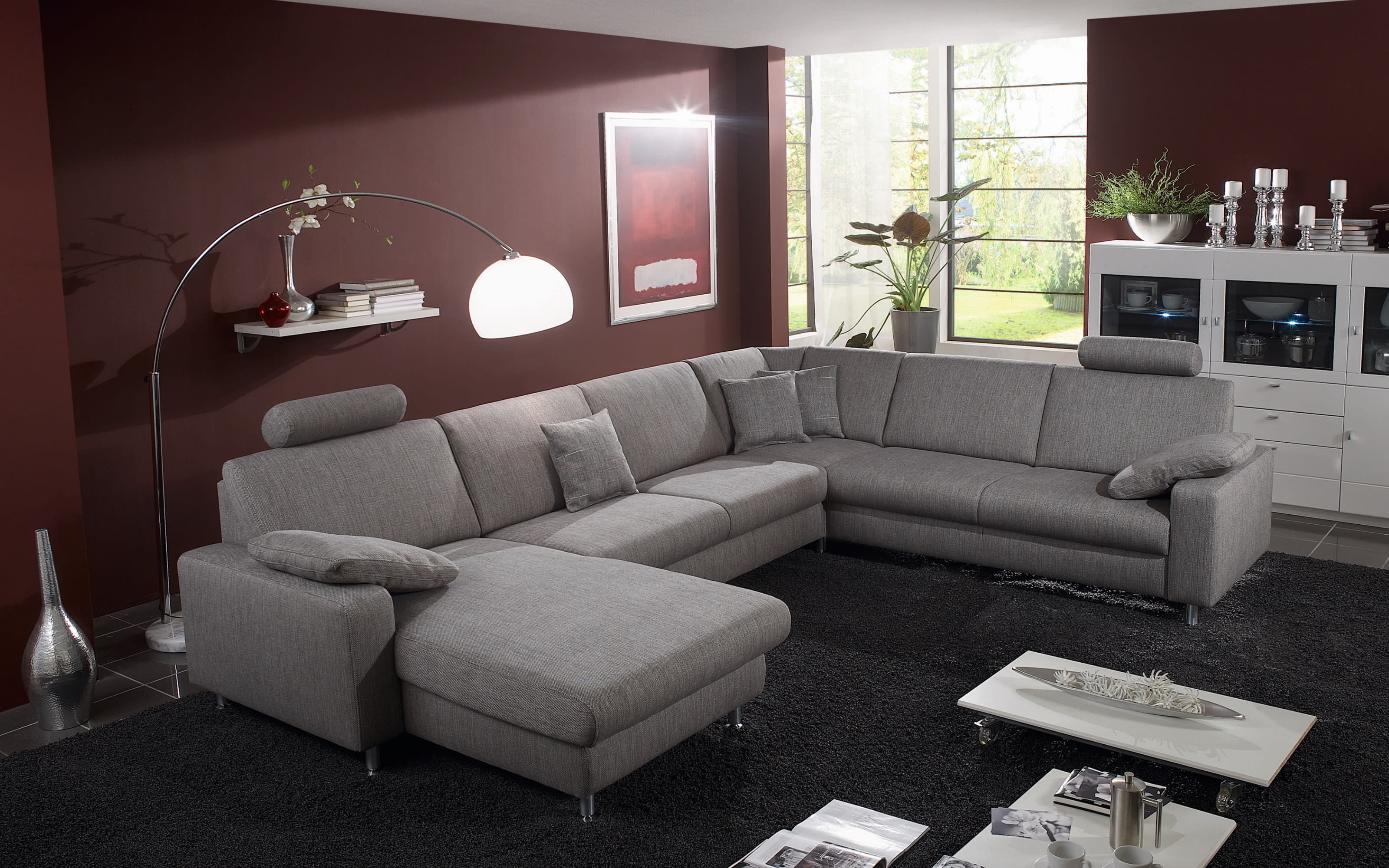 Wohnlandschaft Spring-S, grau, inkl. Funktionen