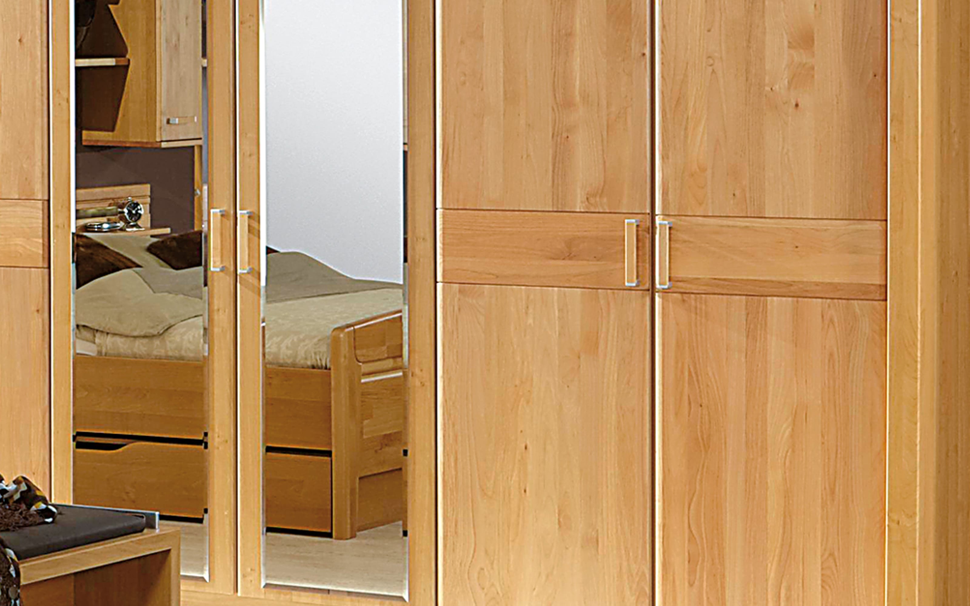 Schlafzimmer Lausanne, Erle teilmassiv, 180 x 200 cm, Schrank 300 x 216 cm  online bei Hardeck kaufen | Mehrzweckschränke
