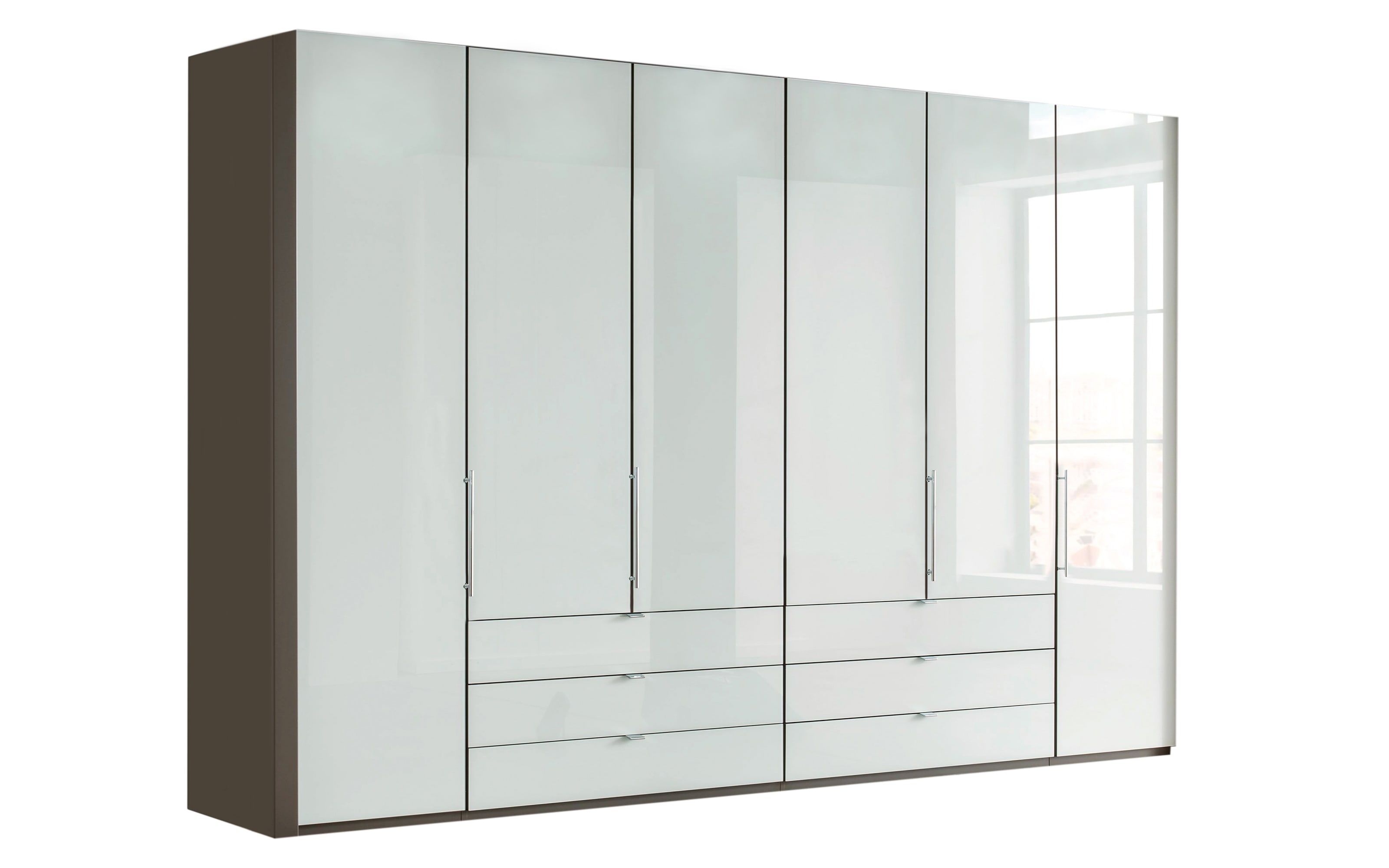 Kleiderschrank Loft, weiß/havanna Dekor, 300 x 216 cm online bei Hardeck  kaufen