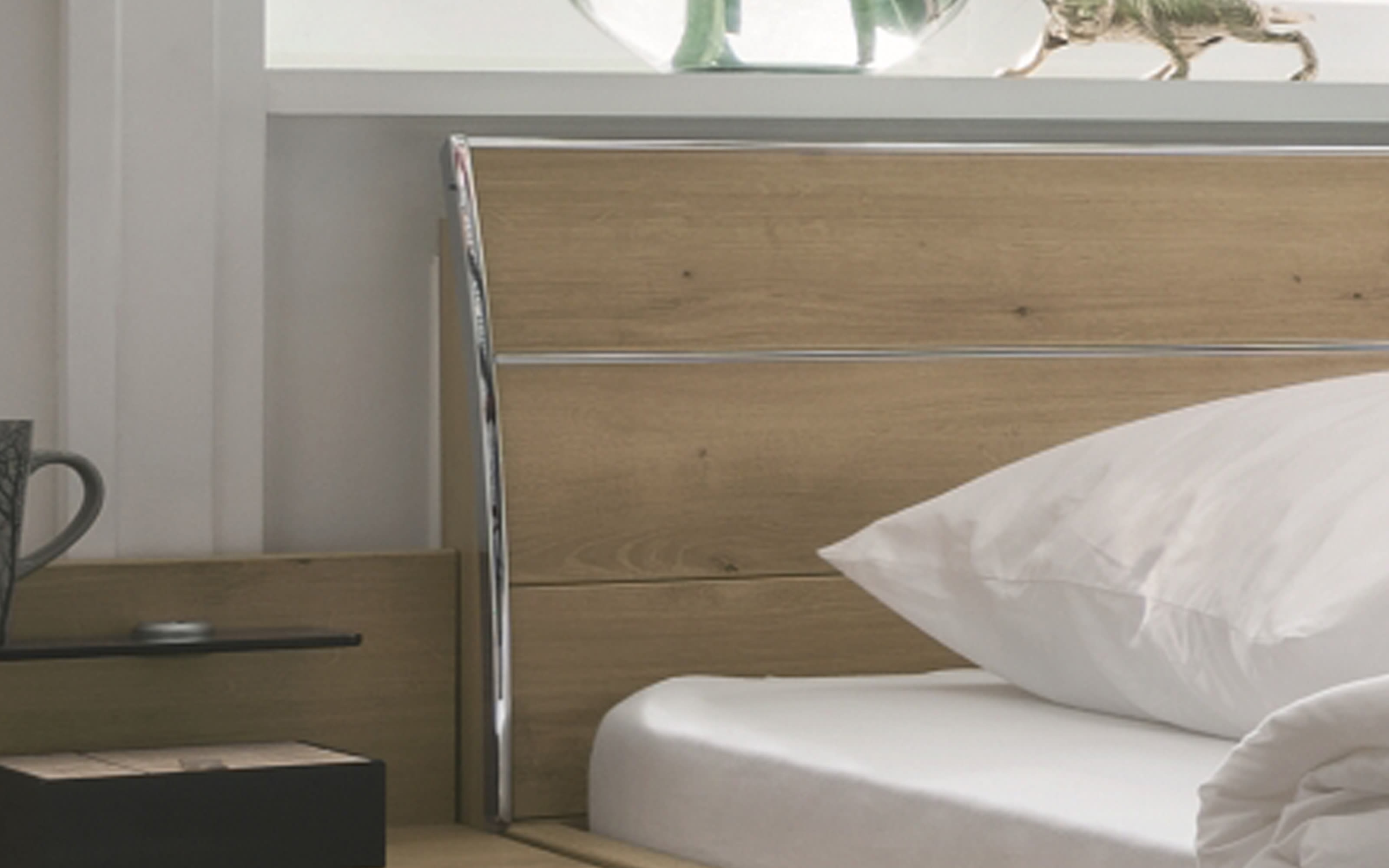 Schlafzimmer Loft, weiß/Bianco Eiche, 180 x 200 cm, Schrank 300 x 216 cm  online bei Hardeck kaufen