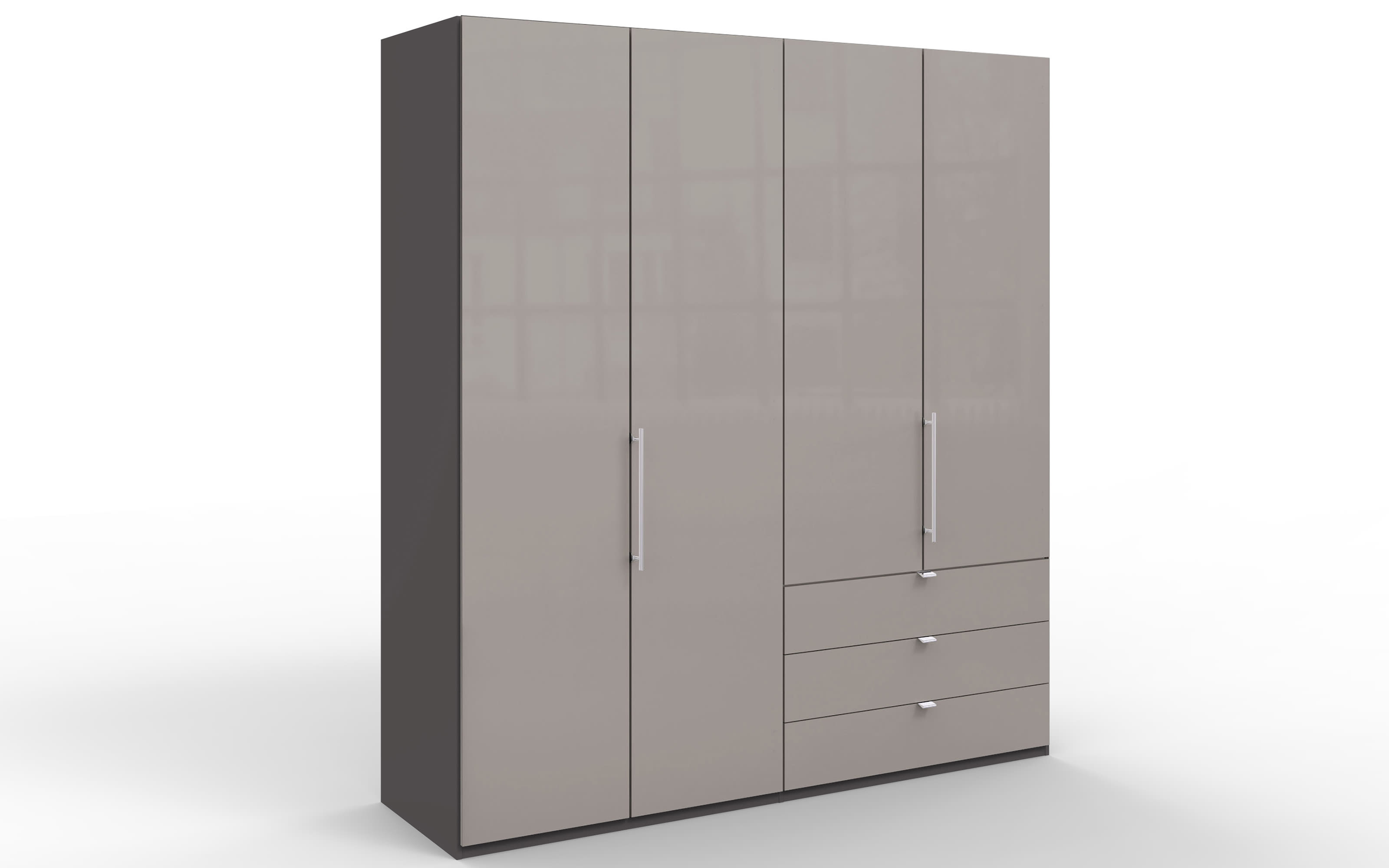 Funktionsschrank Loft, kieselgrau, 300 x 236 cm 