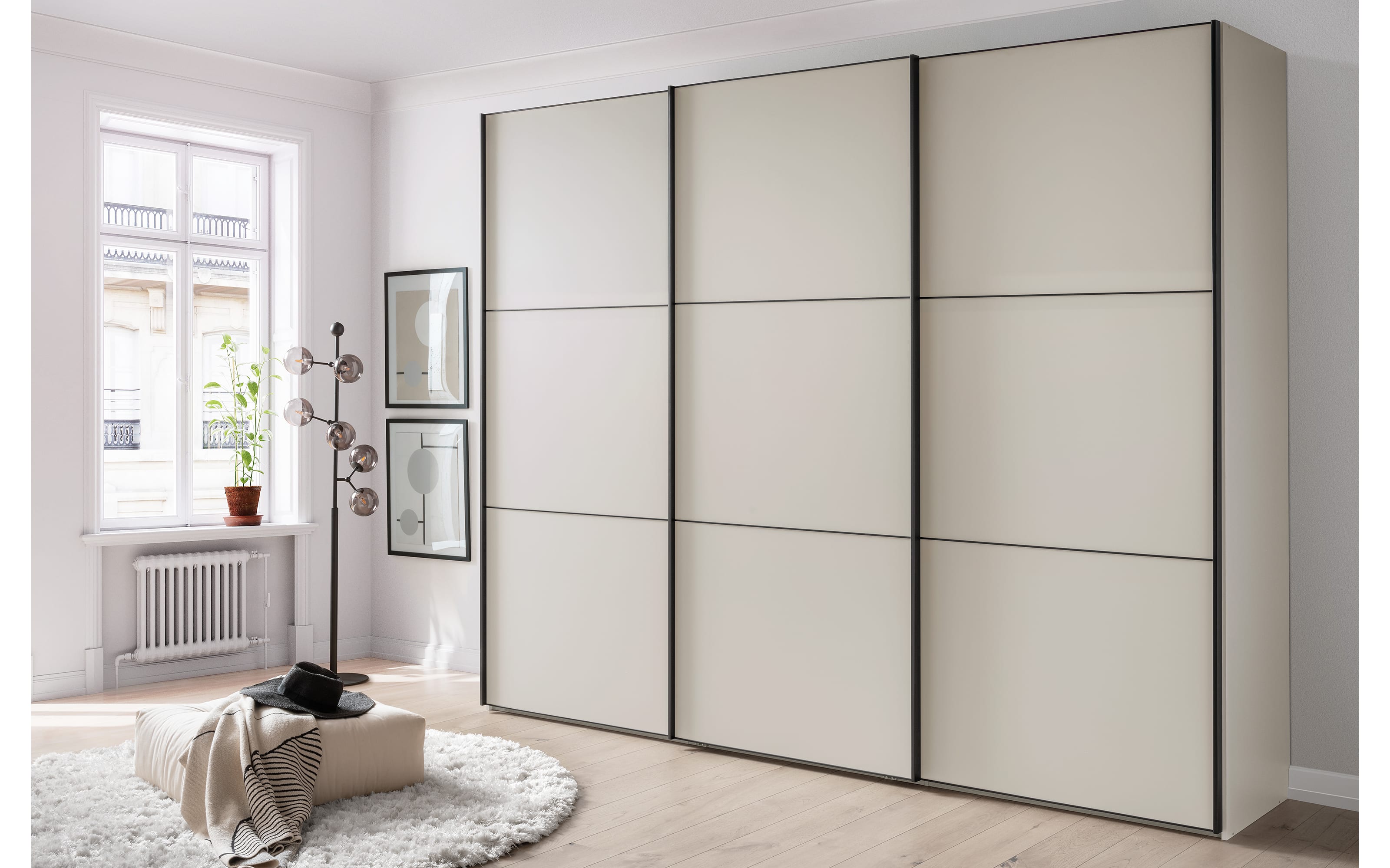 Schwebetürenschrank Phoenix, champagner