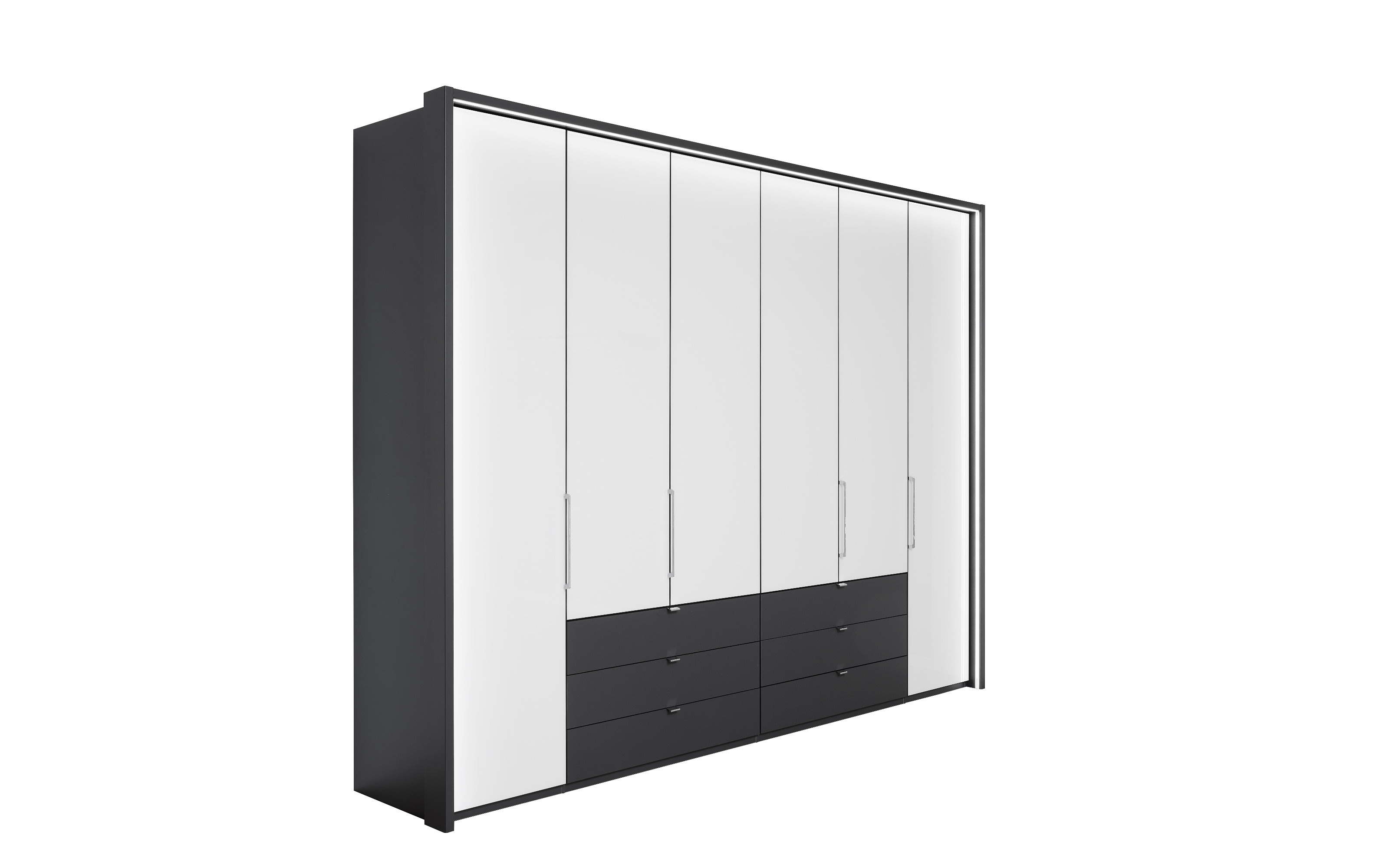 Falttürenschrank Clivo 2000, weiß/graphit