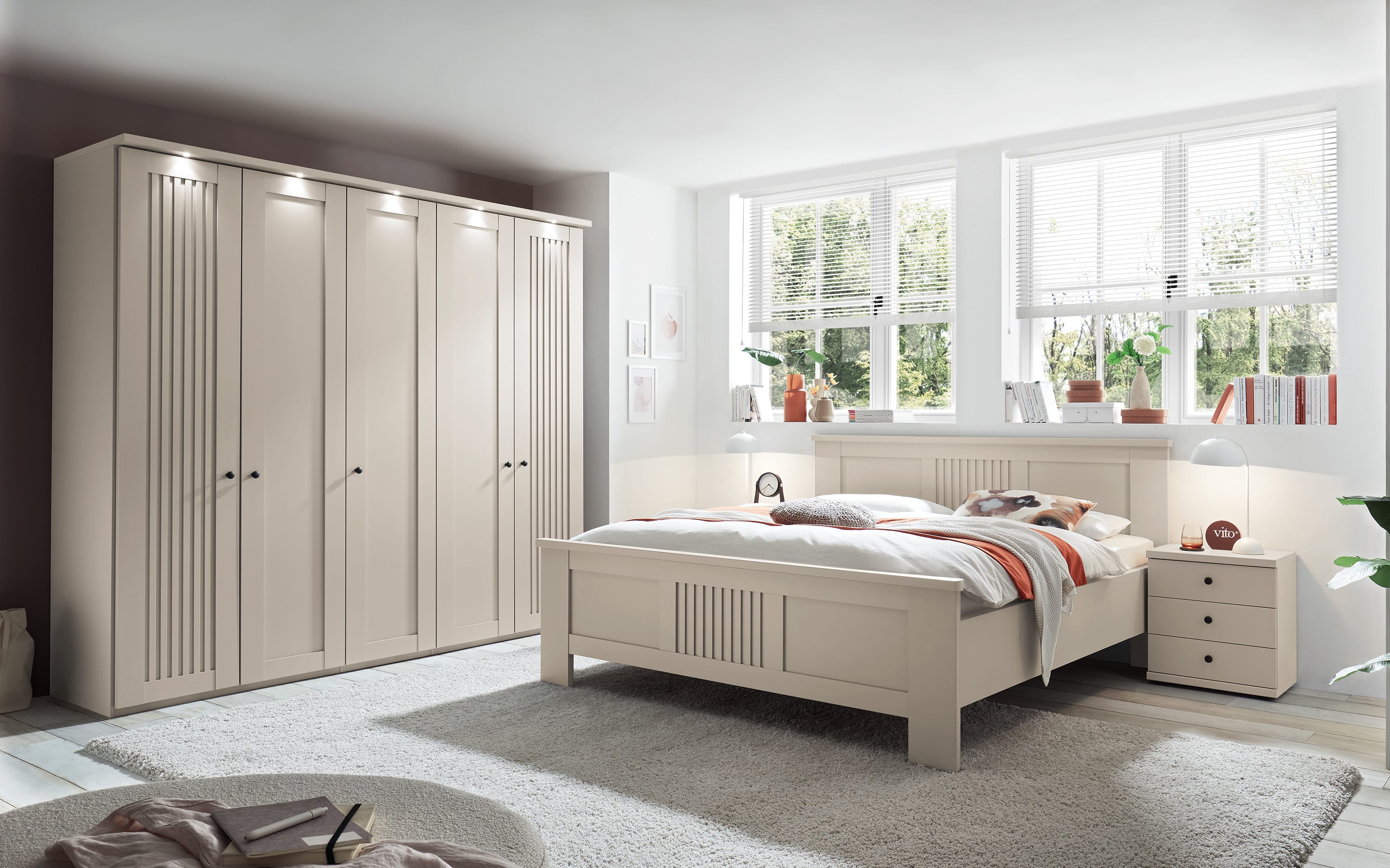 Drehtürenschrank Linate, grau, 250 x 216 cm