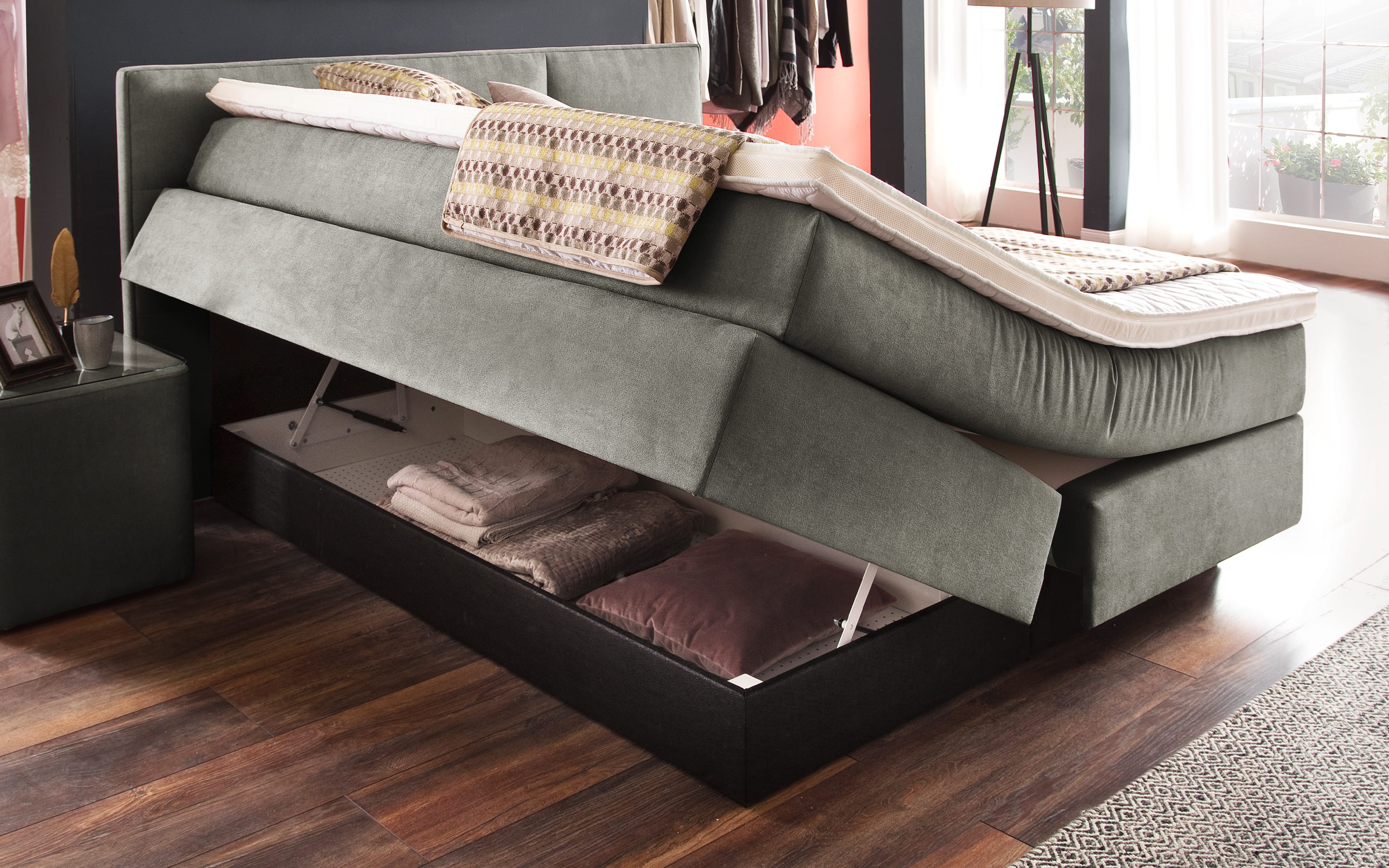 Boxspringbett Simply Better, Brego grau, 180 x 200 cm