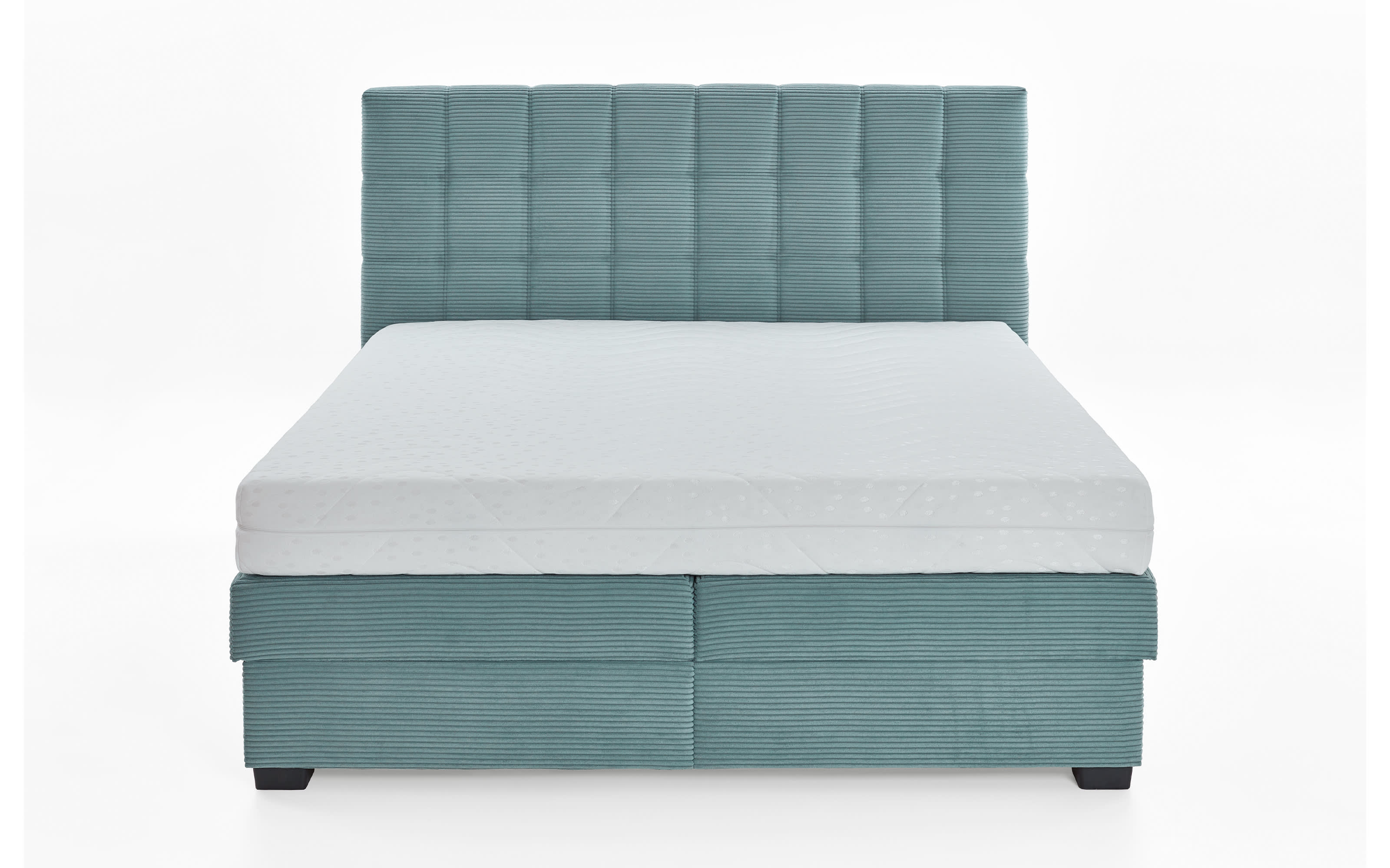 Boxspringbett OC-BX21088, Cord aqua, 180 x 200 cm, Härtegrad 2 und 3