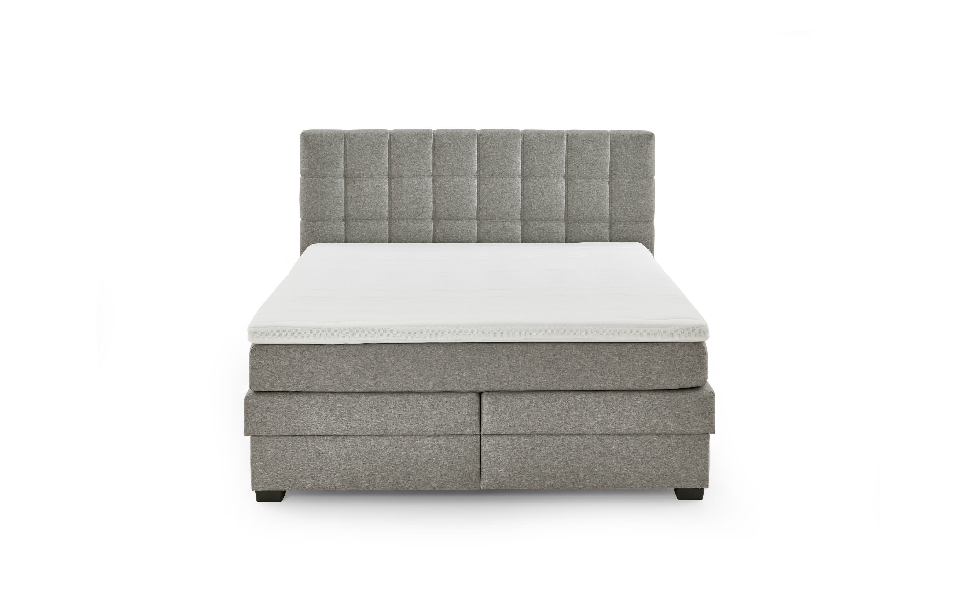 Boxspringbett OC-BX21088, Twist silber, 180 x 200 cm, Härtegrad 2 und 3