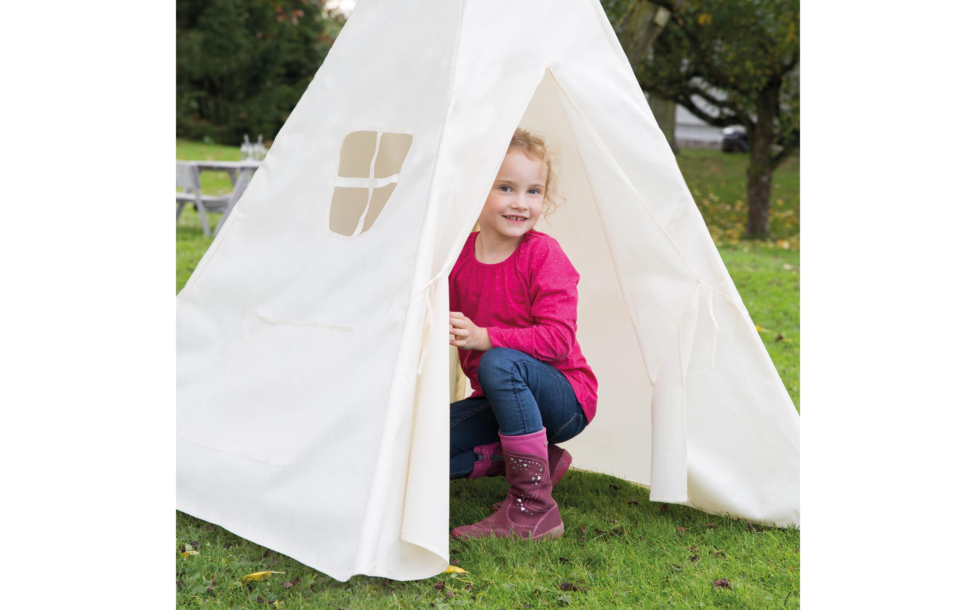 Indianerzelt Tipi, weiß, inkl. Tragetasche