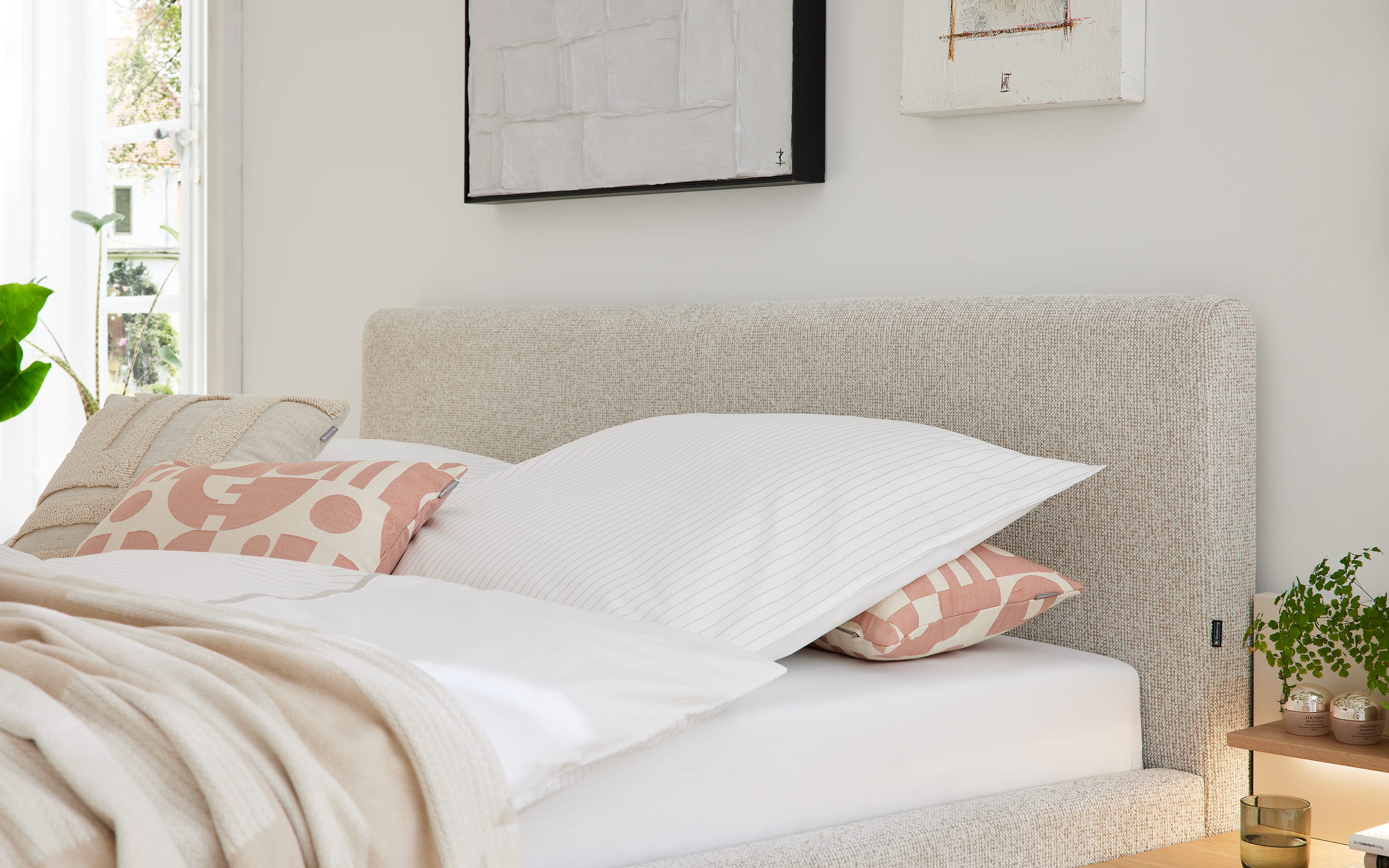 Polsterbett Delphi, beige, 180 x 200 cm