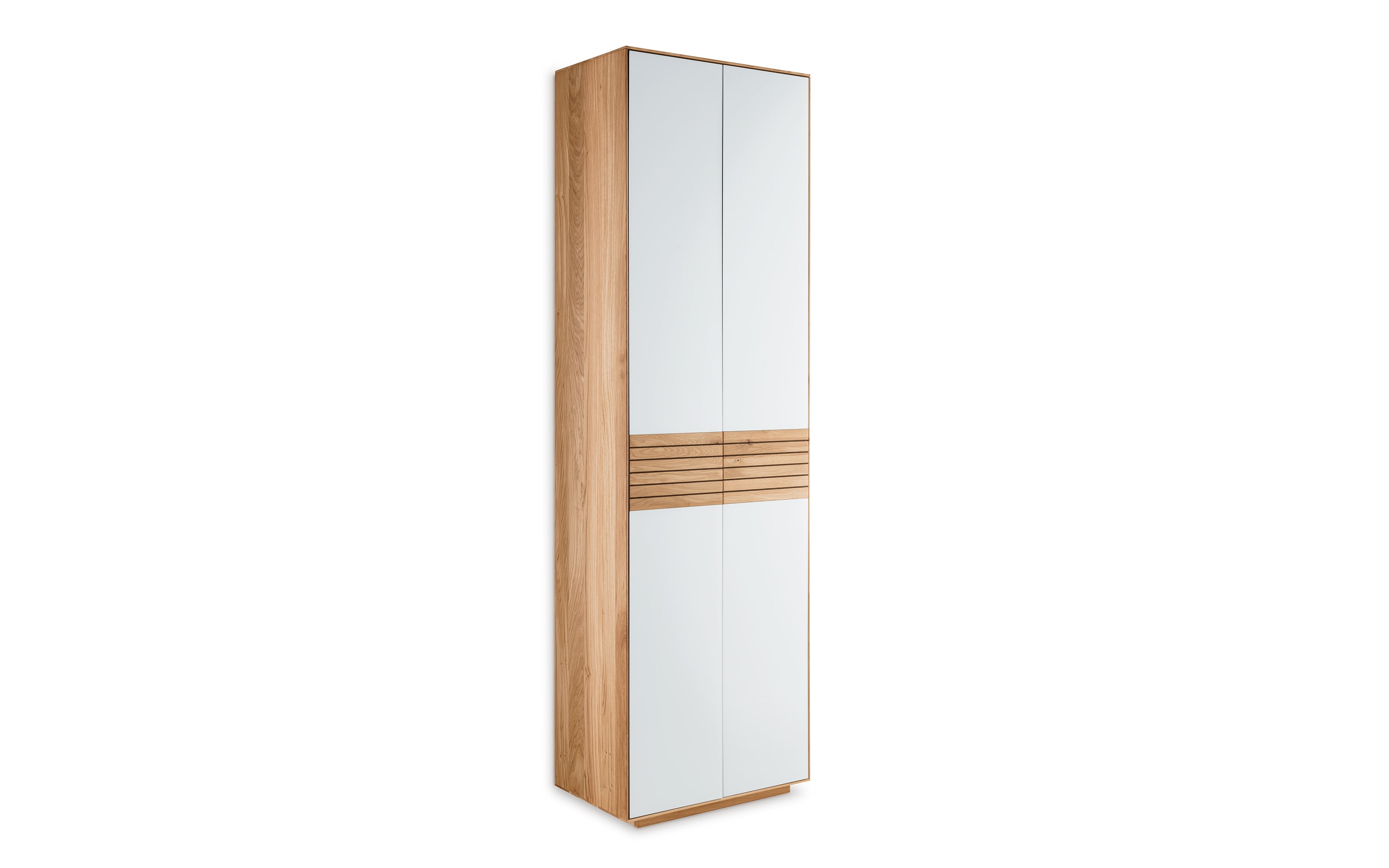 Schuhschrank Riva, Eiche massiv/weiß, inkl. Einlegeböden