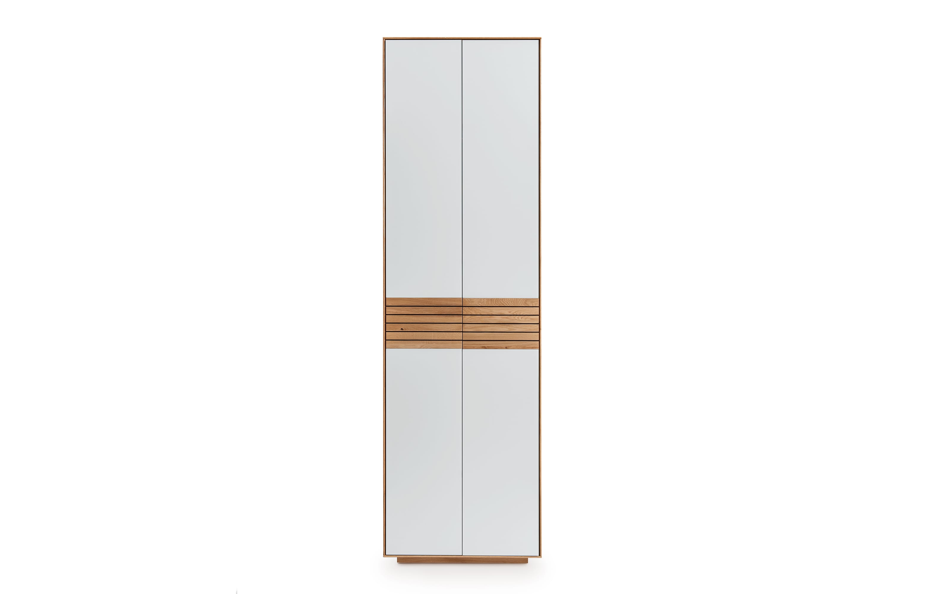 Schuhschrank Riva, Eiche massiv/weiß, inkl. Einlegeböden