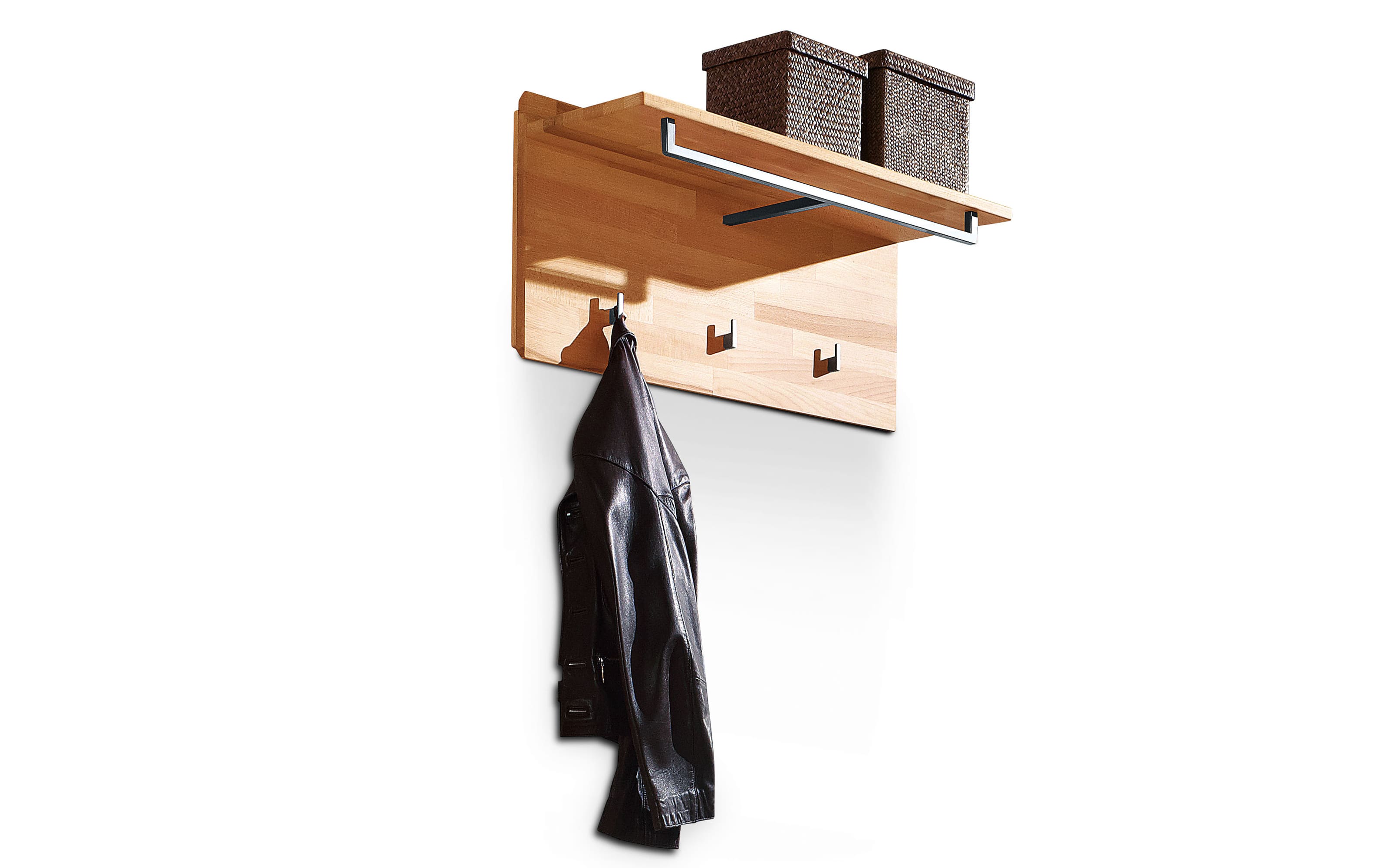 Wandgarderobe Pour, Kernbuche massiv