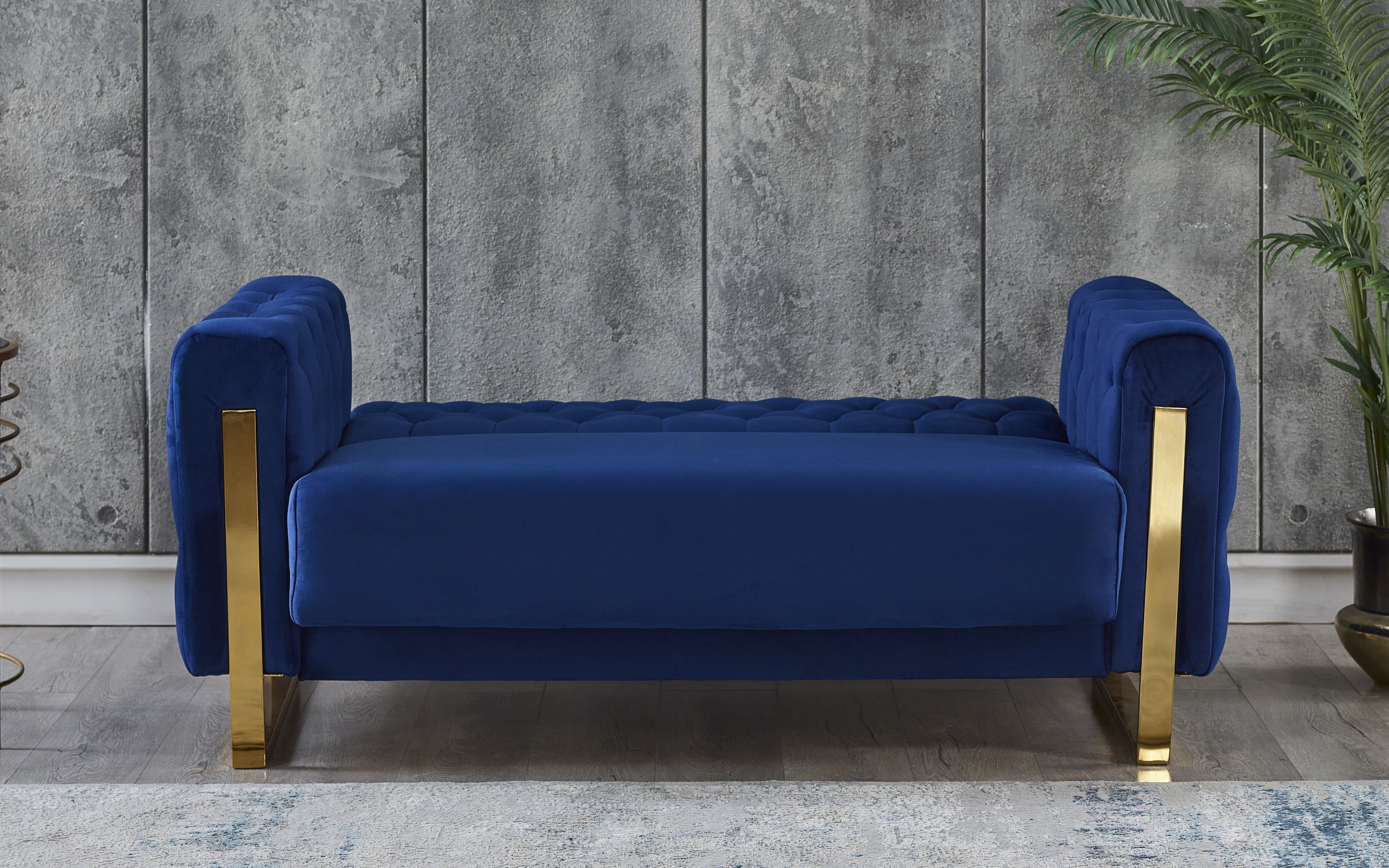 Kippsofa 2-Sitzer Crystal, blau, inkl. Kippfunktion