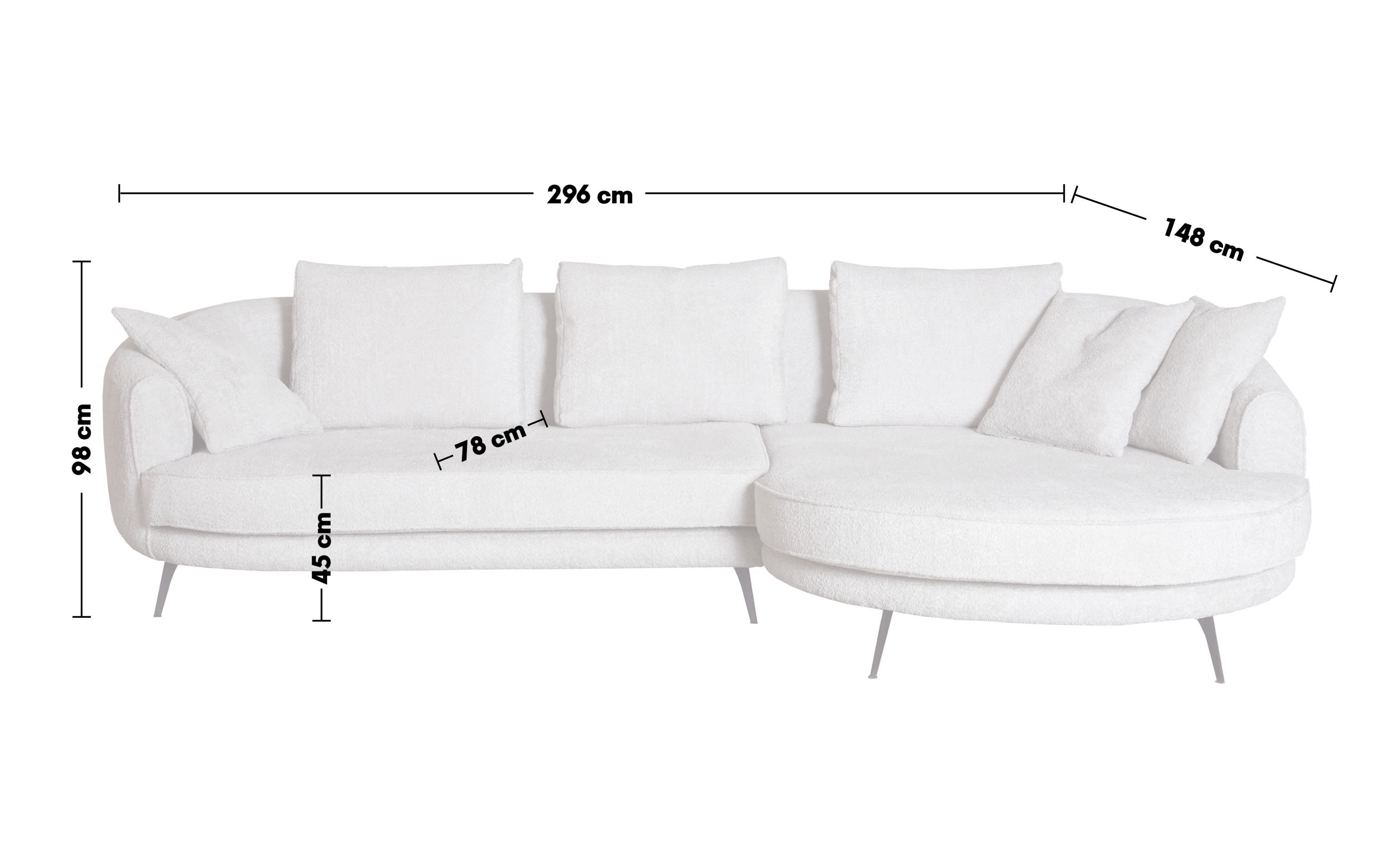 Wohnlandschaft Corso, beige, inkl. Kissen, Ottomane rechts