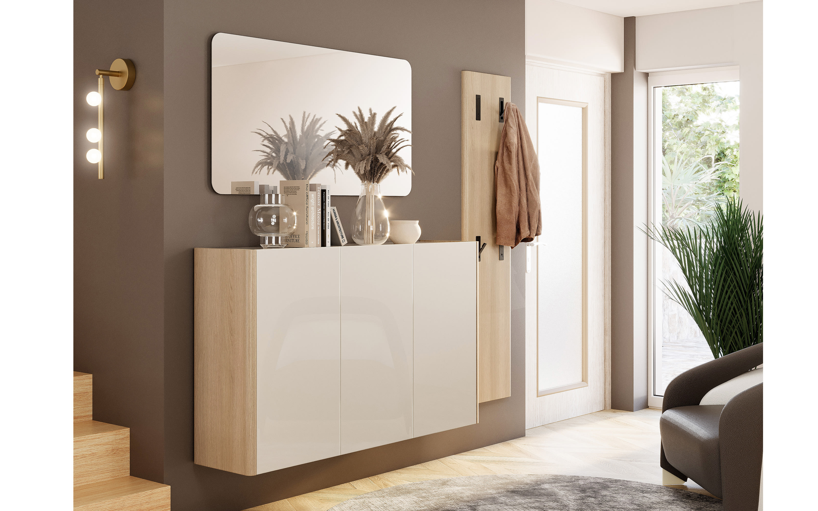 Garderobenpaneel Dillon, Eiche Lindberg-Nachbildung