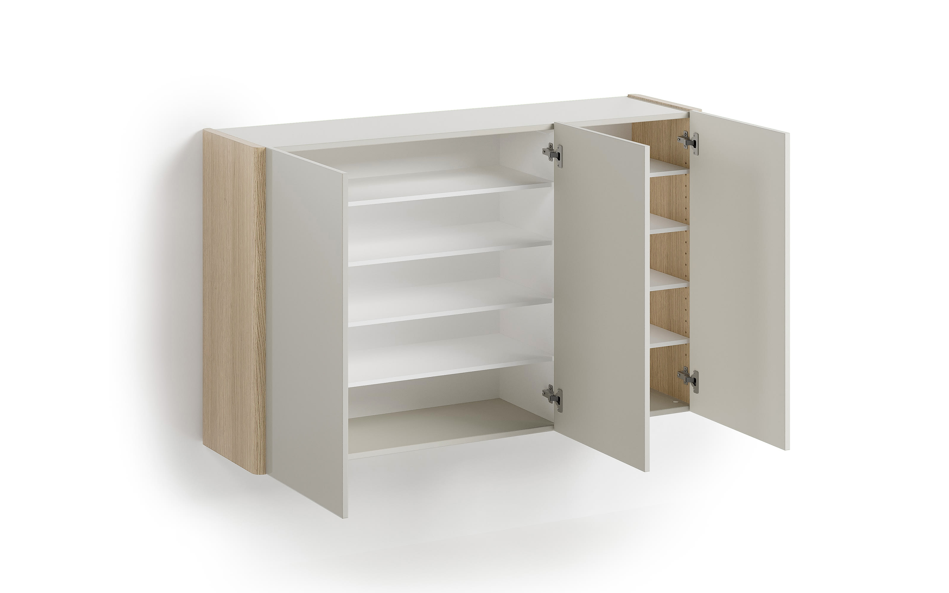 Schuhschrank Dillon, Eiche Lindberg-Nachbildung/grau