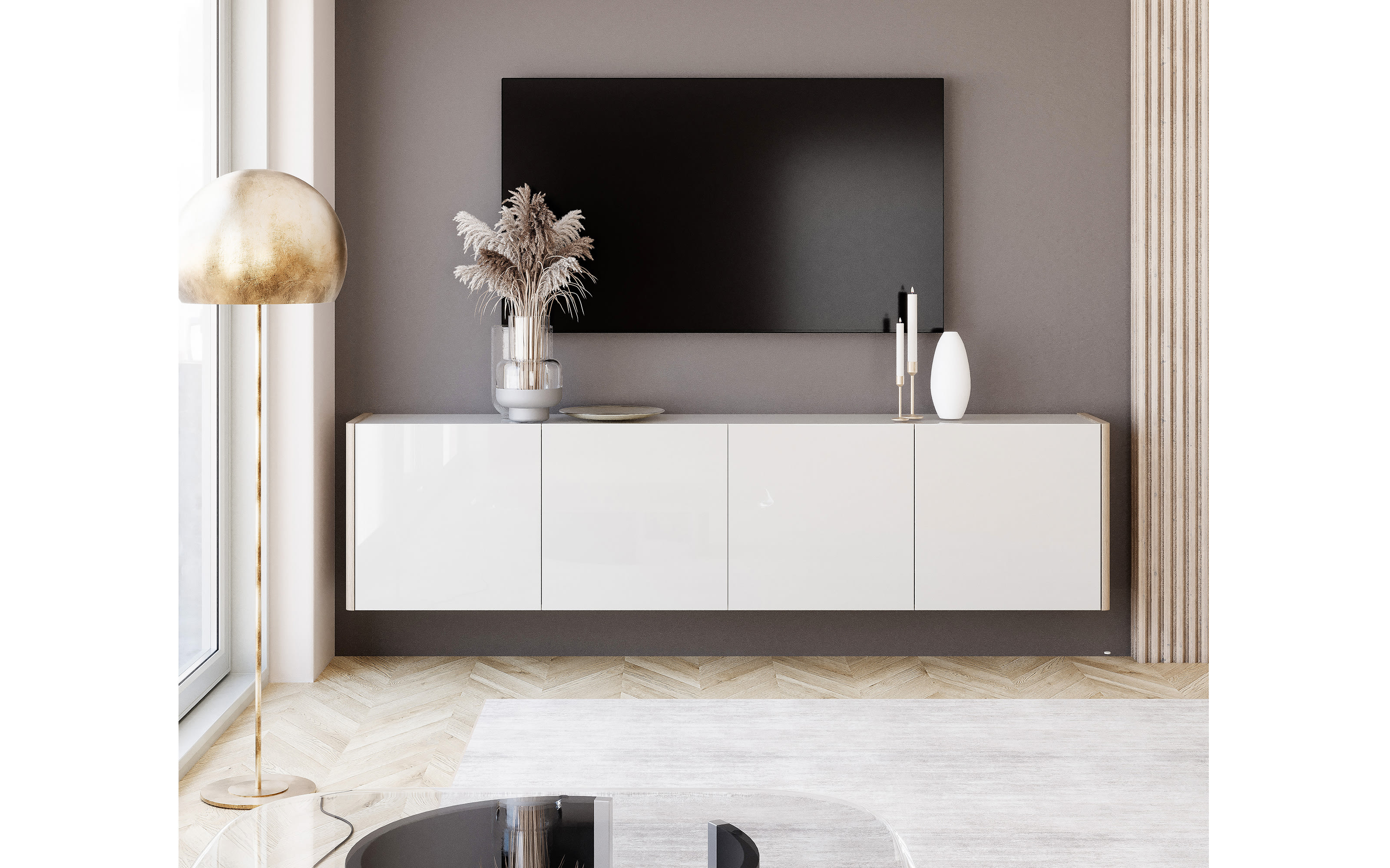 Sideboard Dillon, Eiche Lindberg-Nachbildung/grau