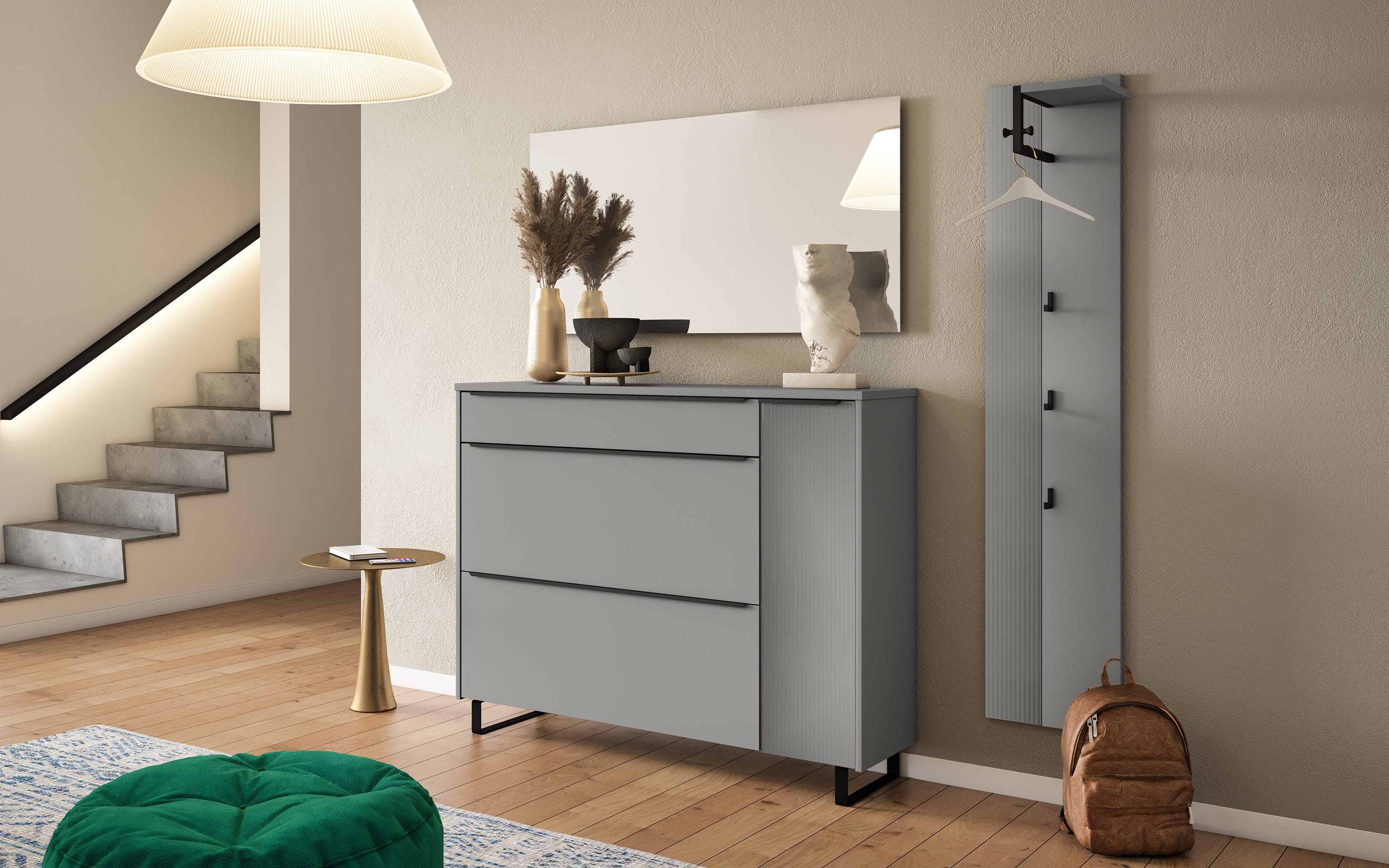 Kommode Brera, grau, inkl. Softclose Funktion