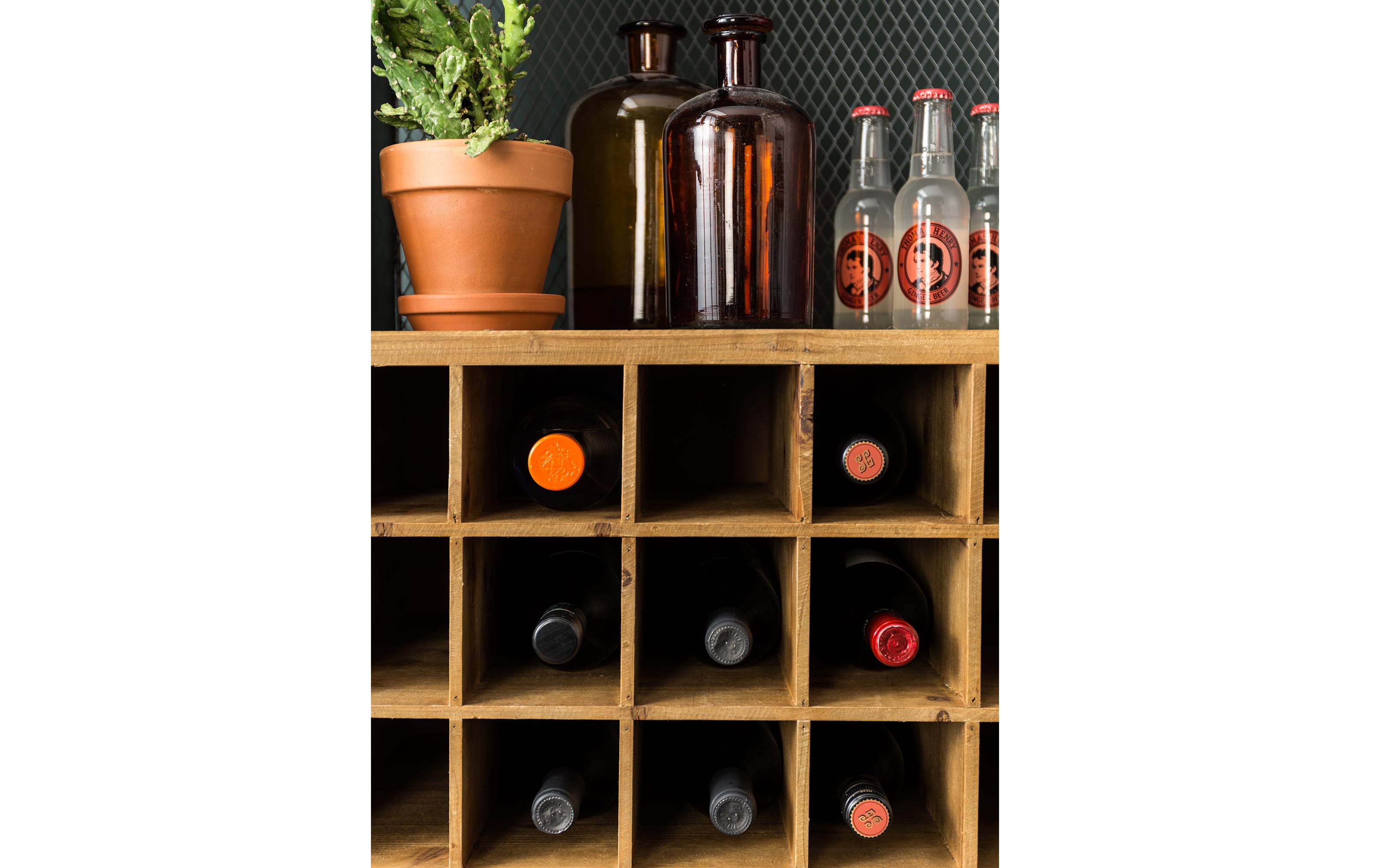 Kabinett Vino, Tanne massiv, anthrazit, 56 cm 