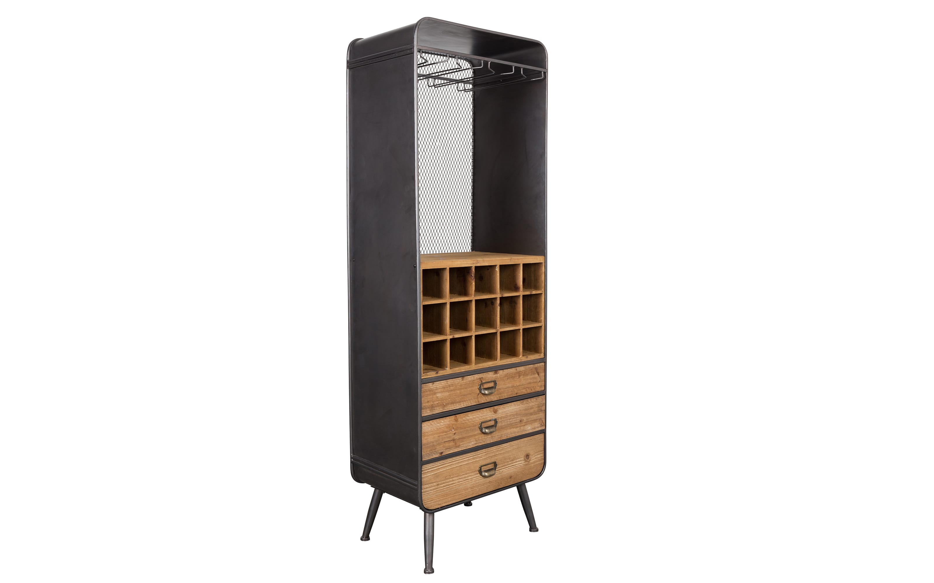 Kabinett Vino, Tanne massiv, anthrazit, 56 cm 