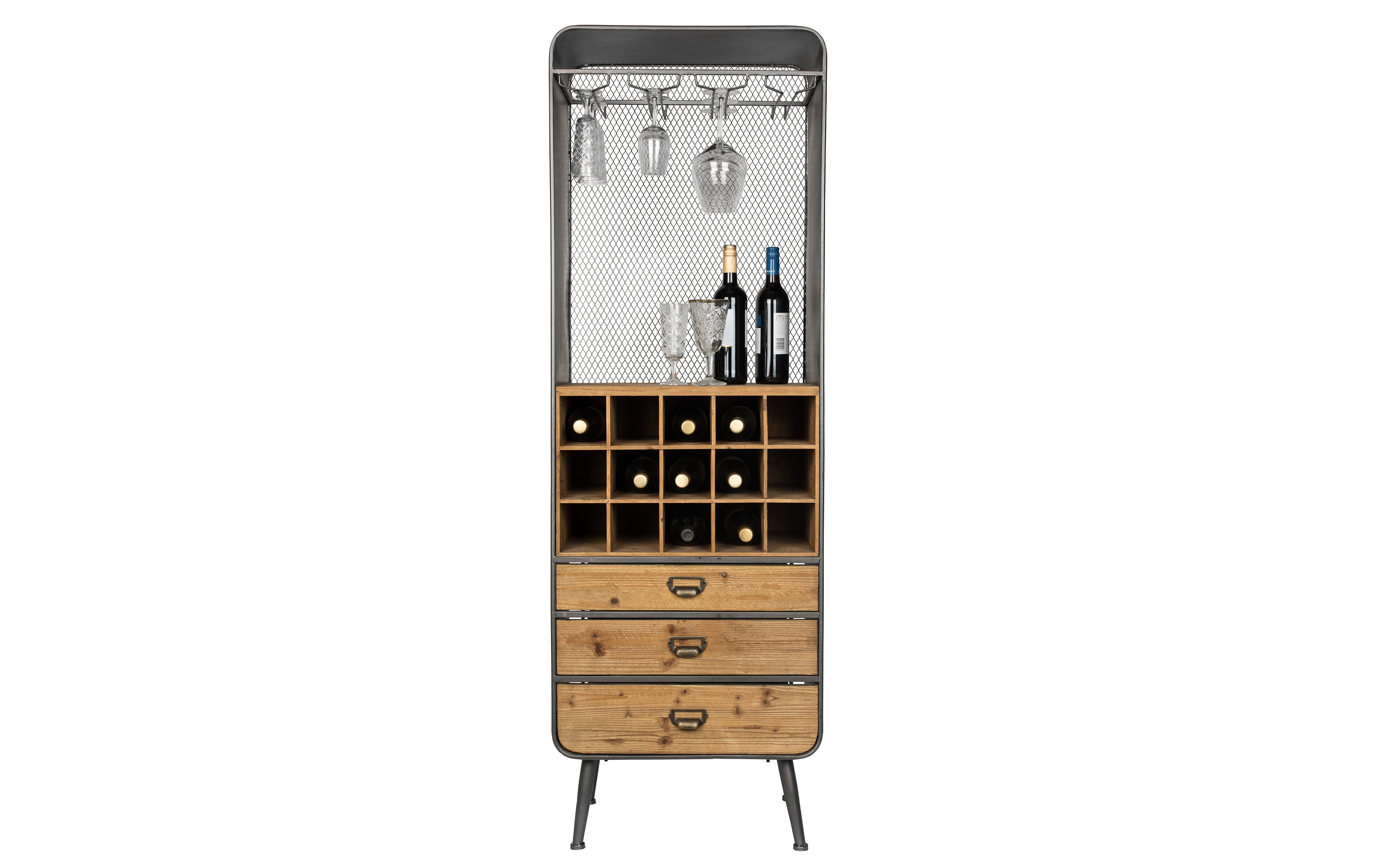 Kabinett Vino, Tanne massiv, anthrazit, 56 cm 