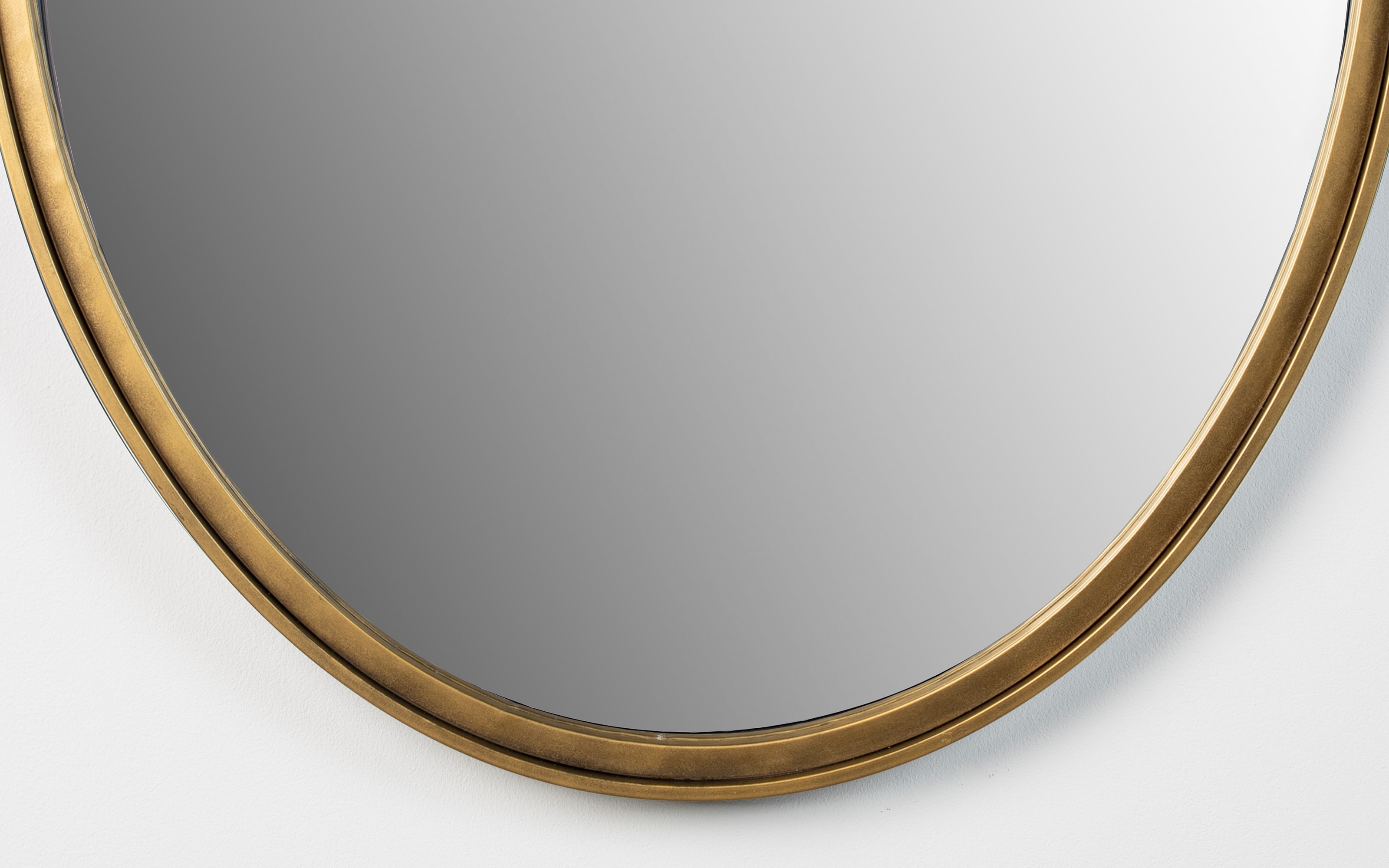 Spiegel Matz Oval M, Antik Messing, 60 x 160 cm 