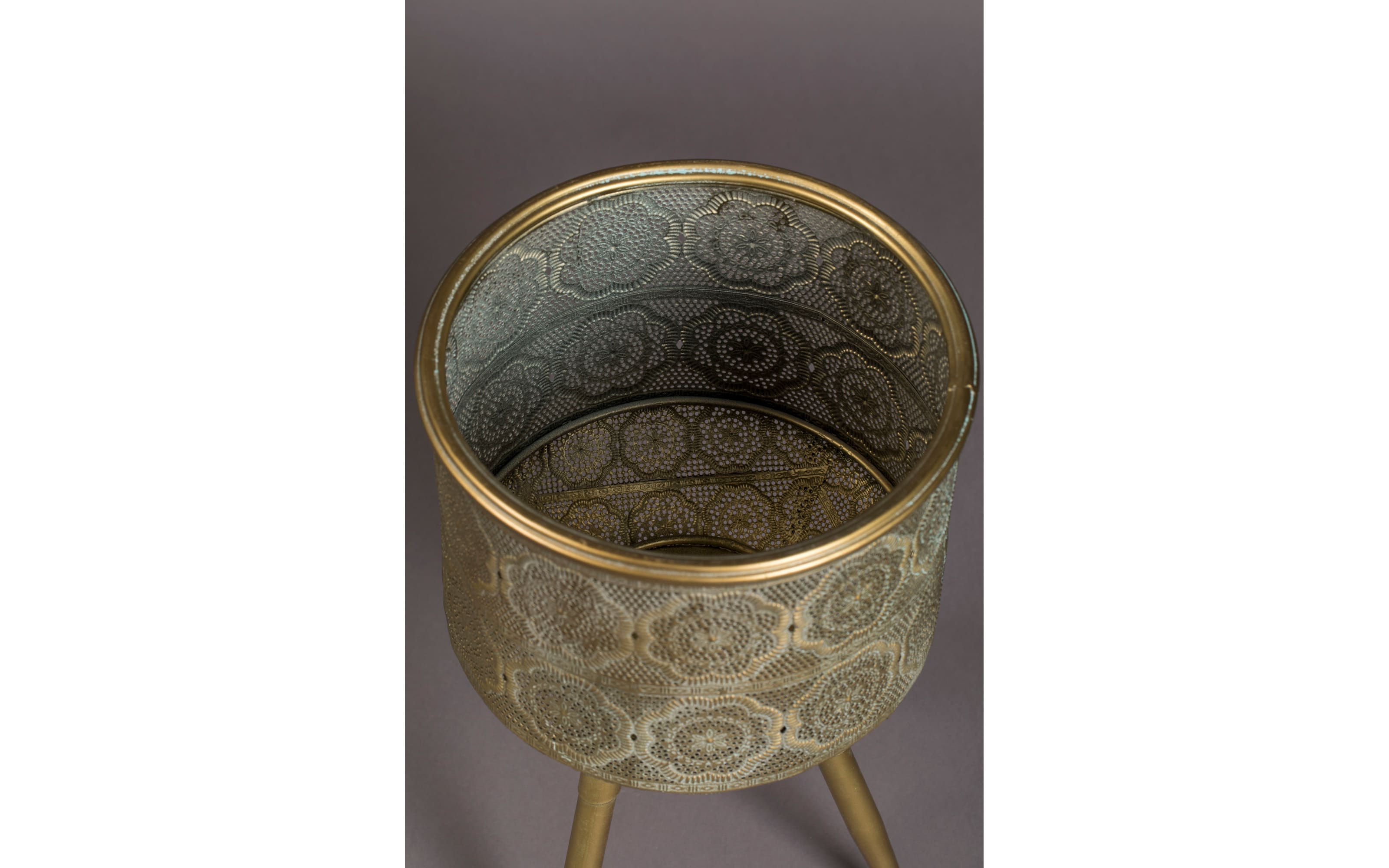 Pflanzenständer Botanique M aus Eisen in gold, 45 cm