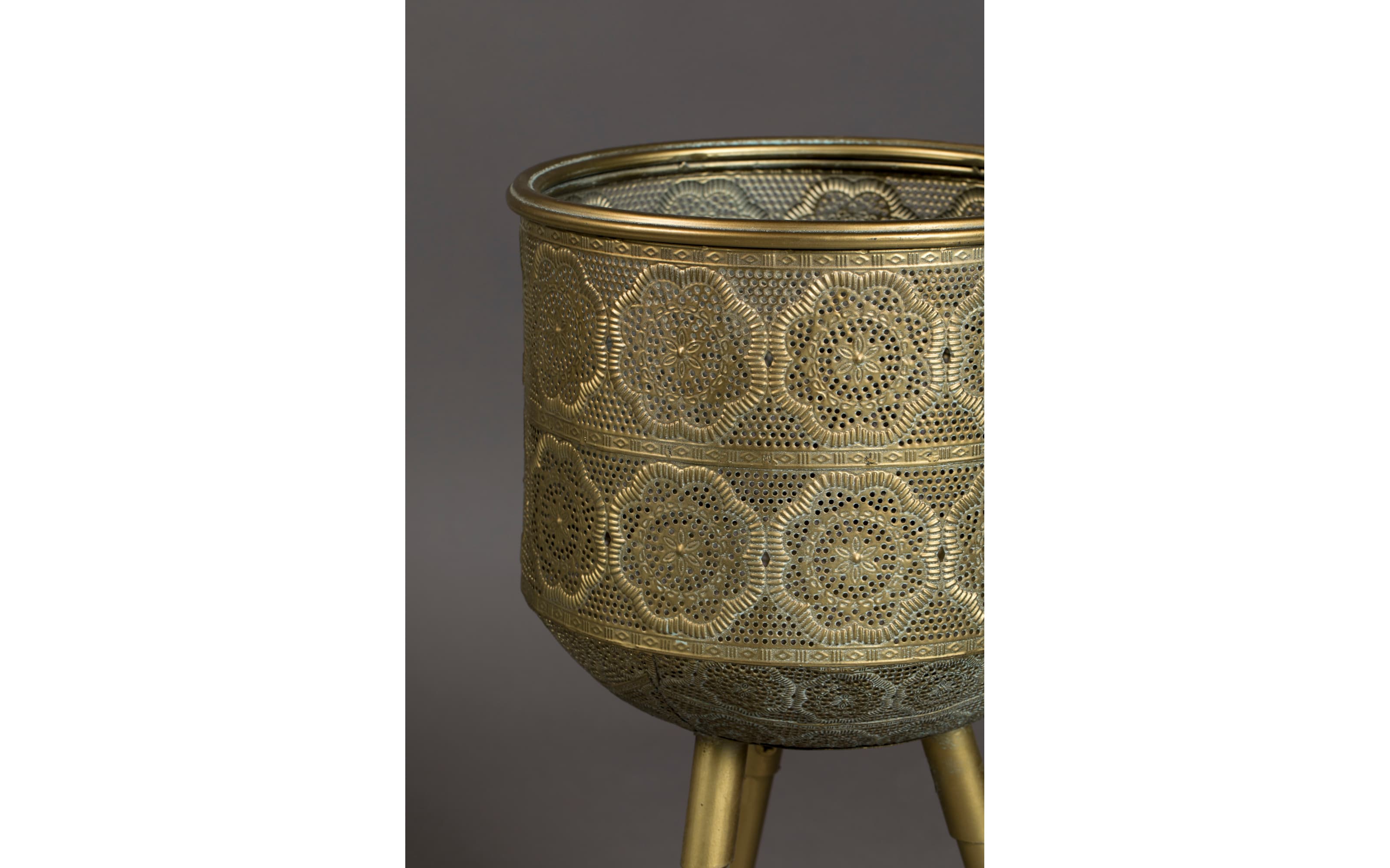 Pflanzenständer Botanique L aus Eisen in gold, 45 cm