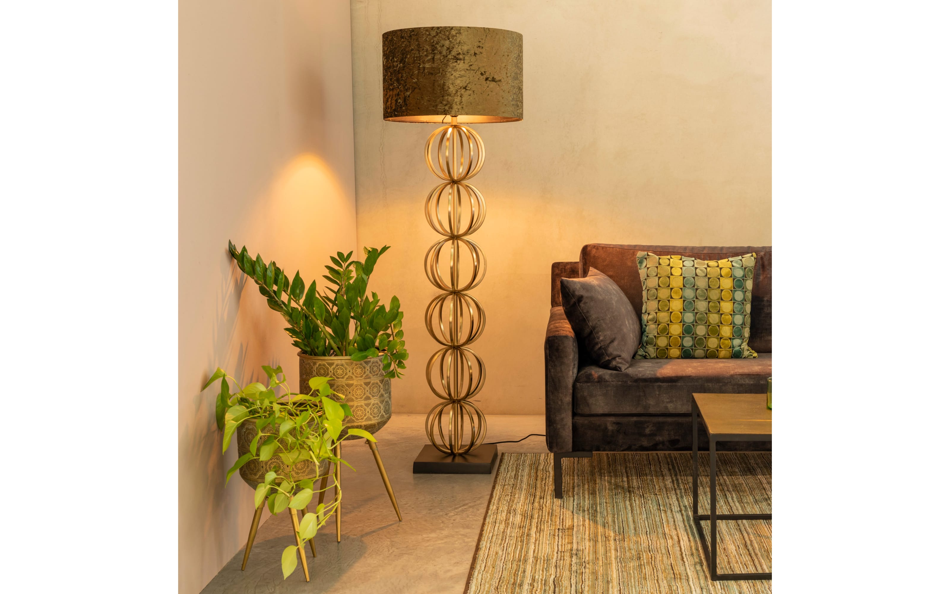 Pflanzenständer Botanique L, Eisen, gold, 53 cm