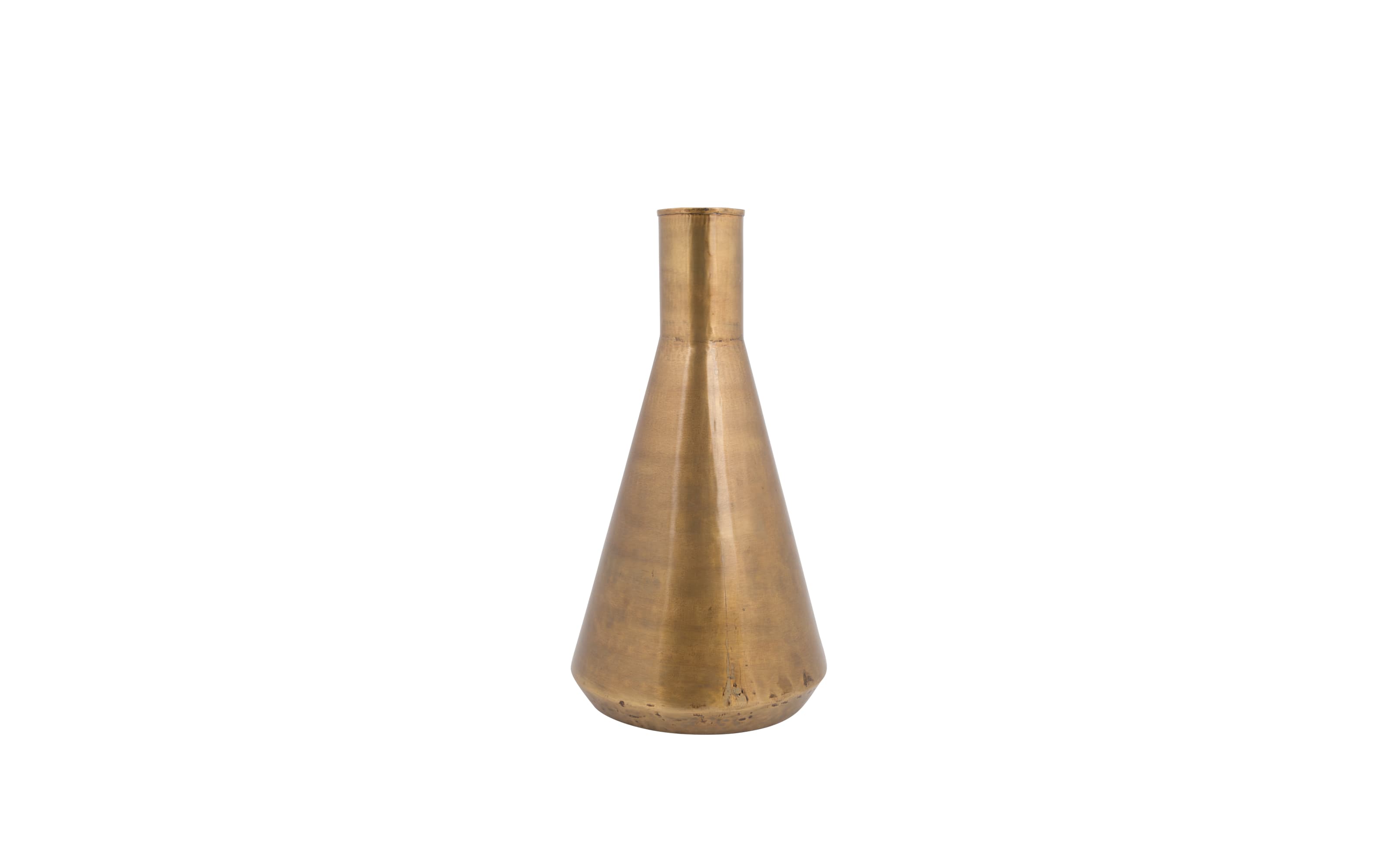 Vase Hari Slim aus vermessingtes Eisen in antik gold, 37 cm