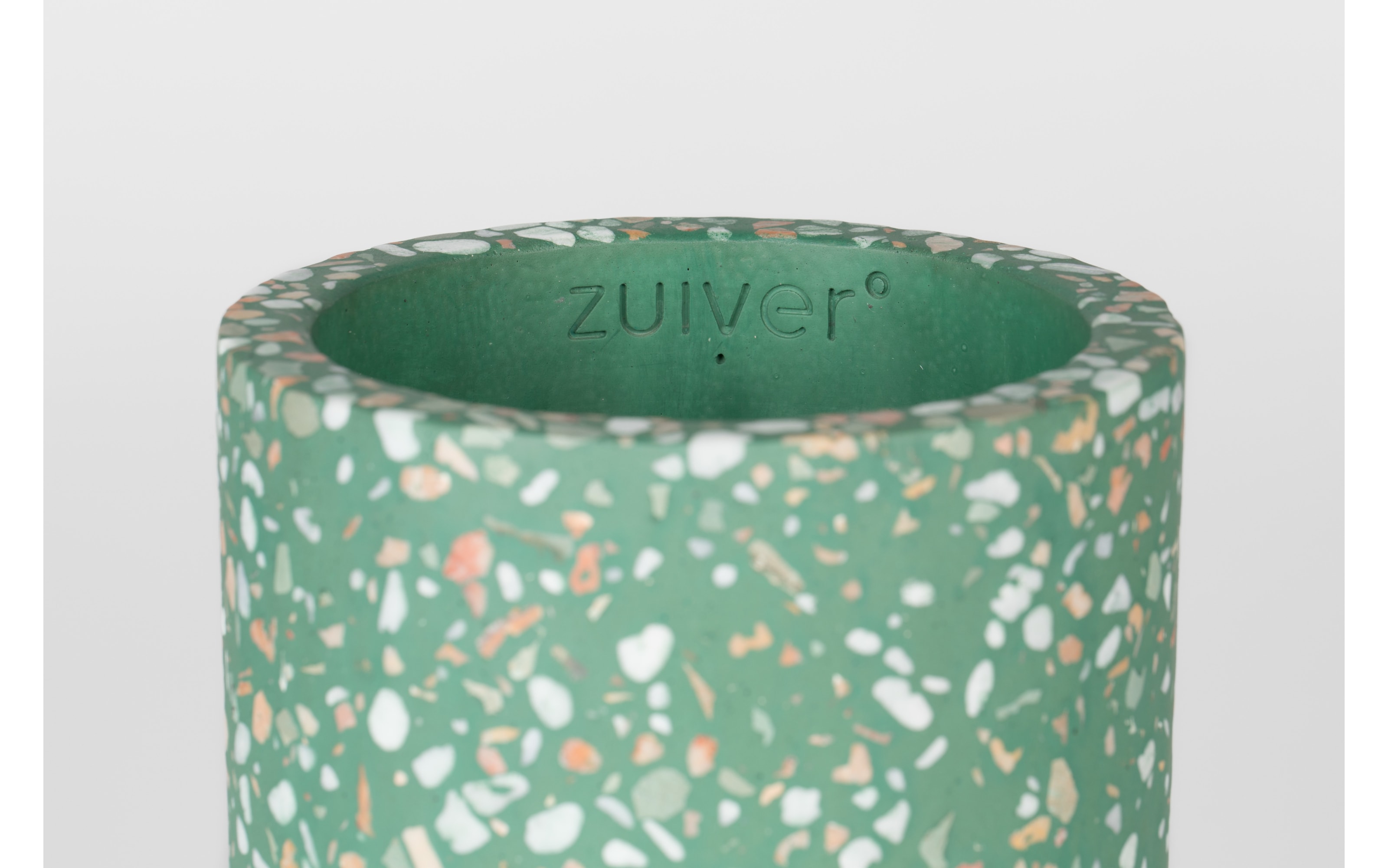 Vase Fajen aus Terrazzo in grün