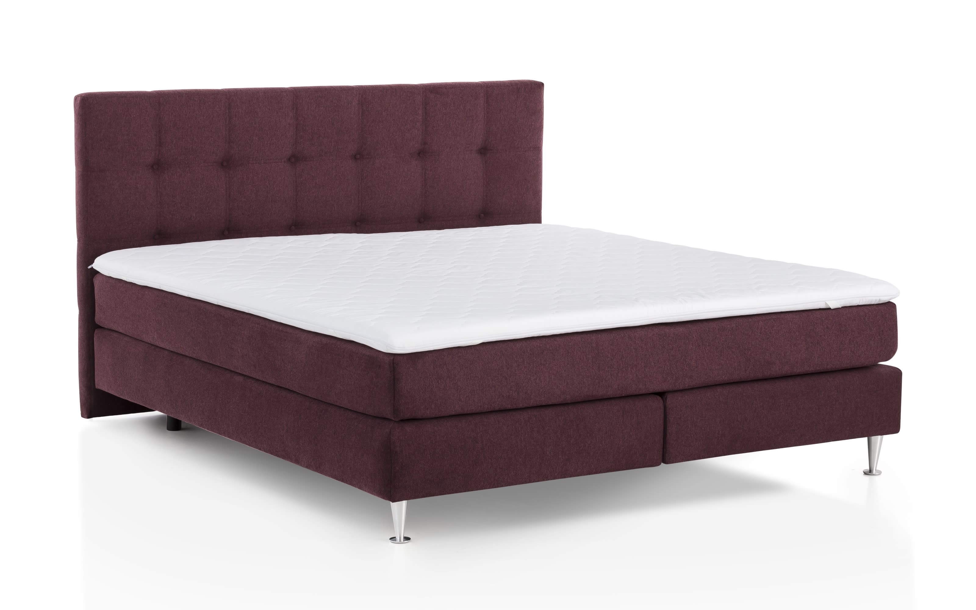 Boxspringbett Barell, merlot, 180 x 200 cm, Härtegrad 3 und 4