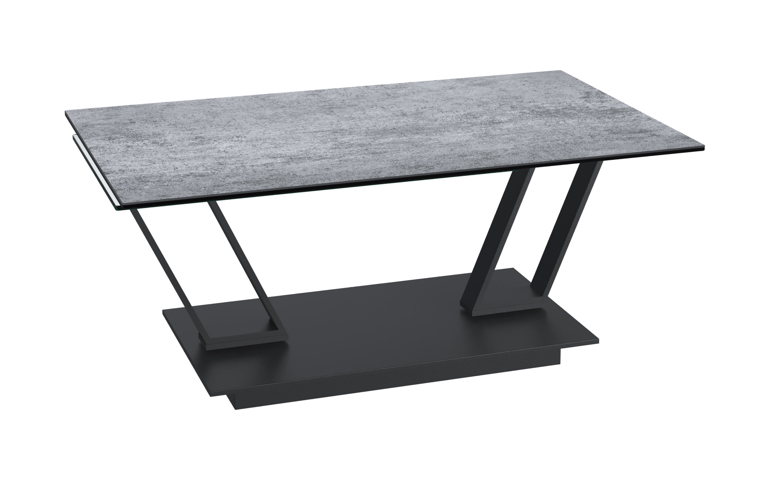 Couchtisch Barcelona, Keramik silver, inkl. drehbare Tischplatten