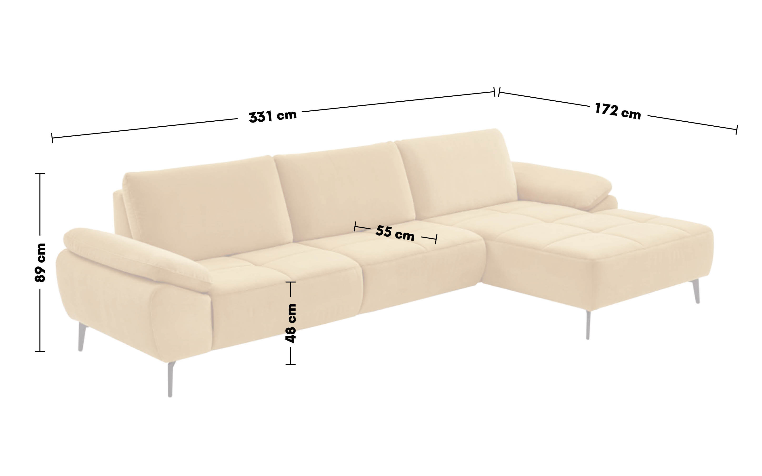 Wohnlandschaft Crooza, gelb