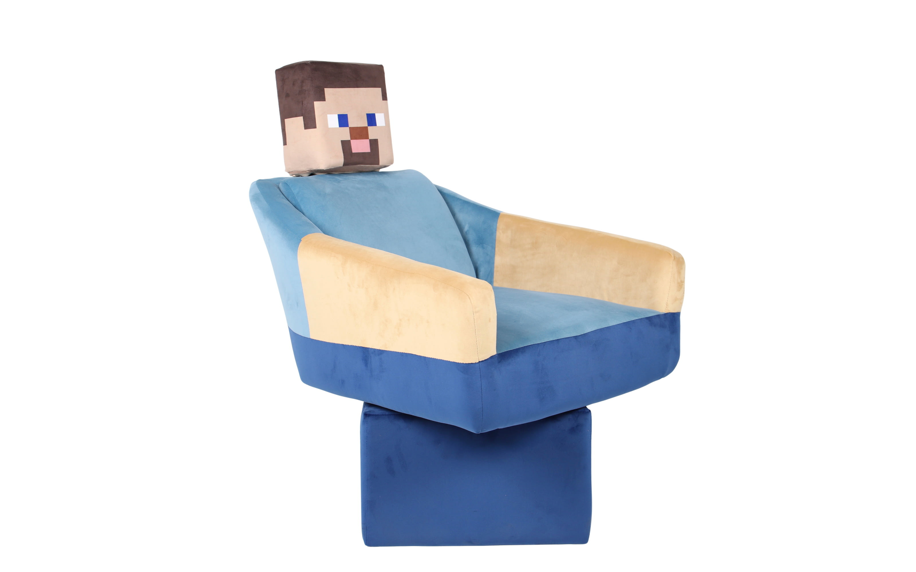 Minecraft Drehsessel Steve, blau/beige