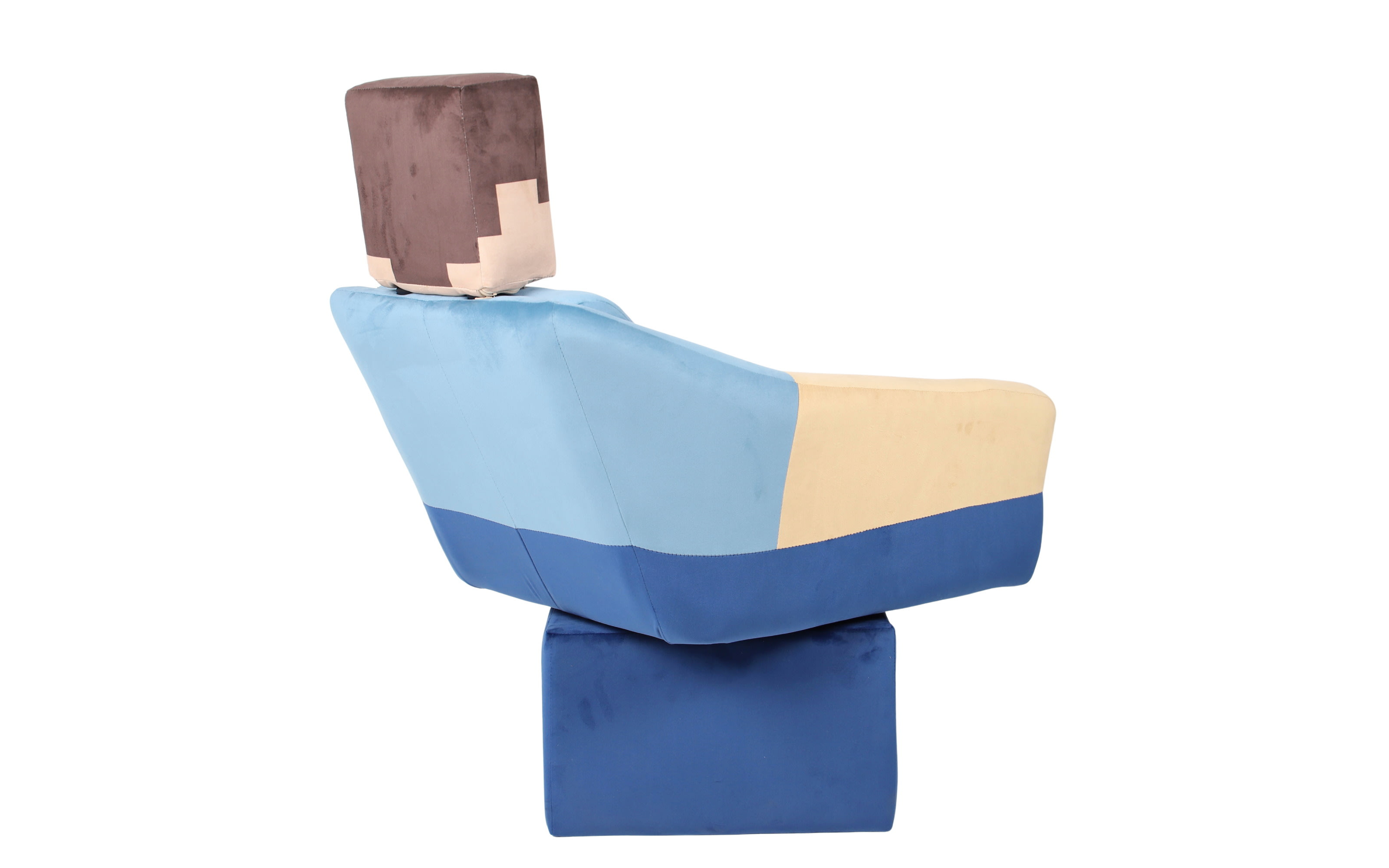 Minecraft Drehsessel Steve, blau/beige