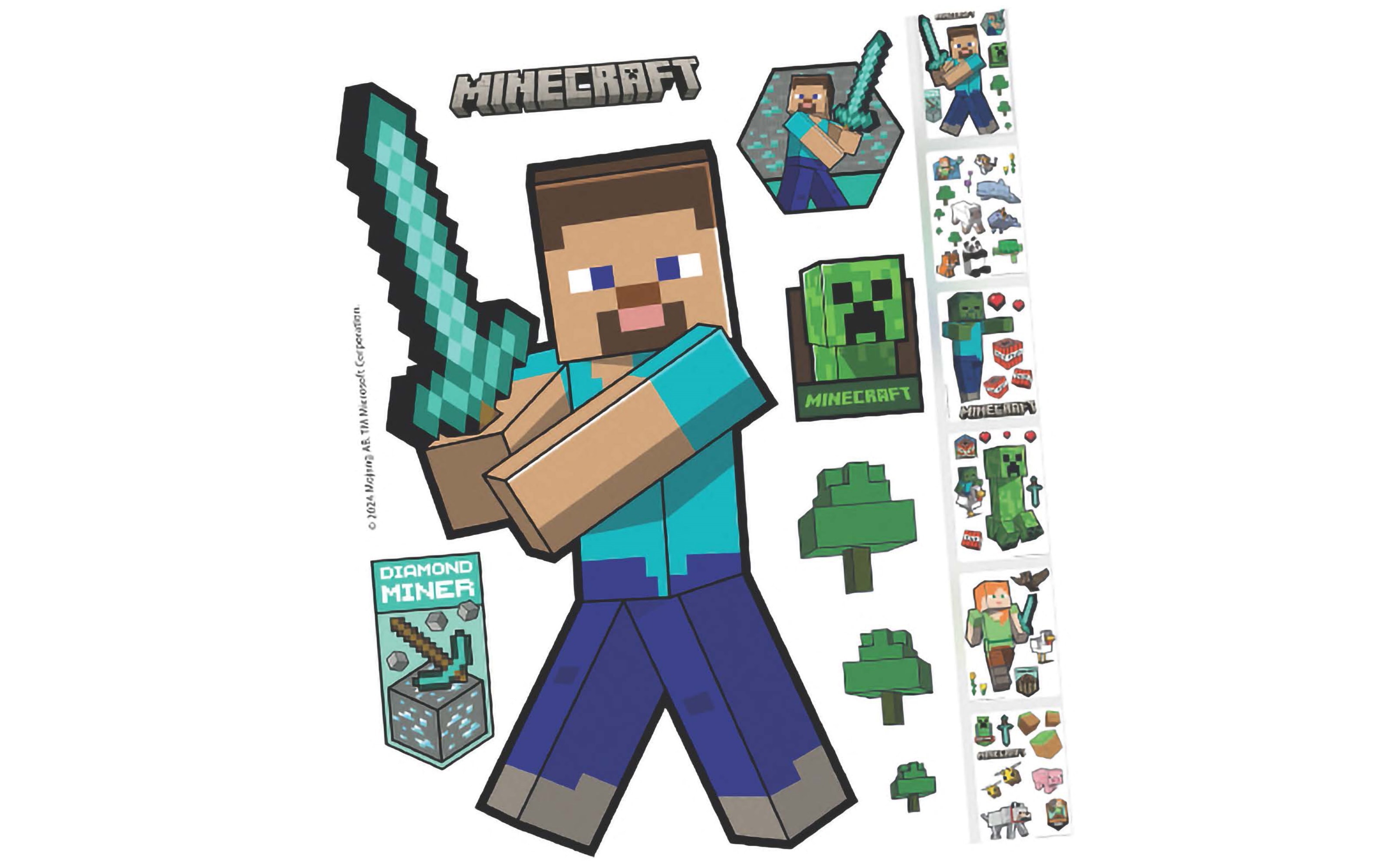 Minecraft Wandtattoos, bunt, klebend