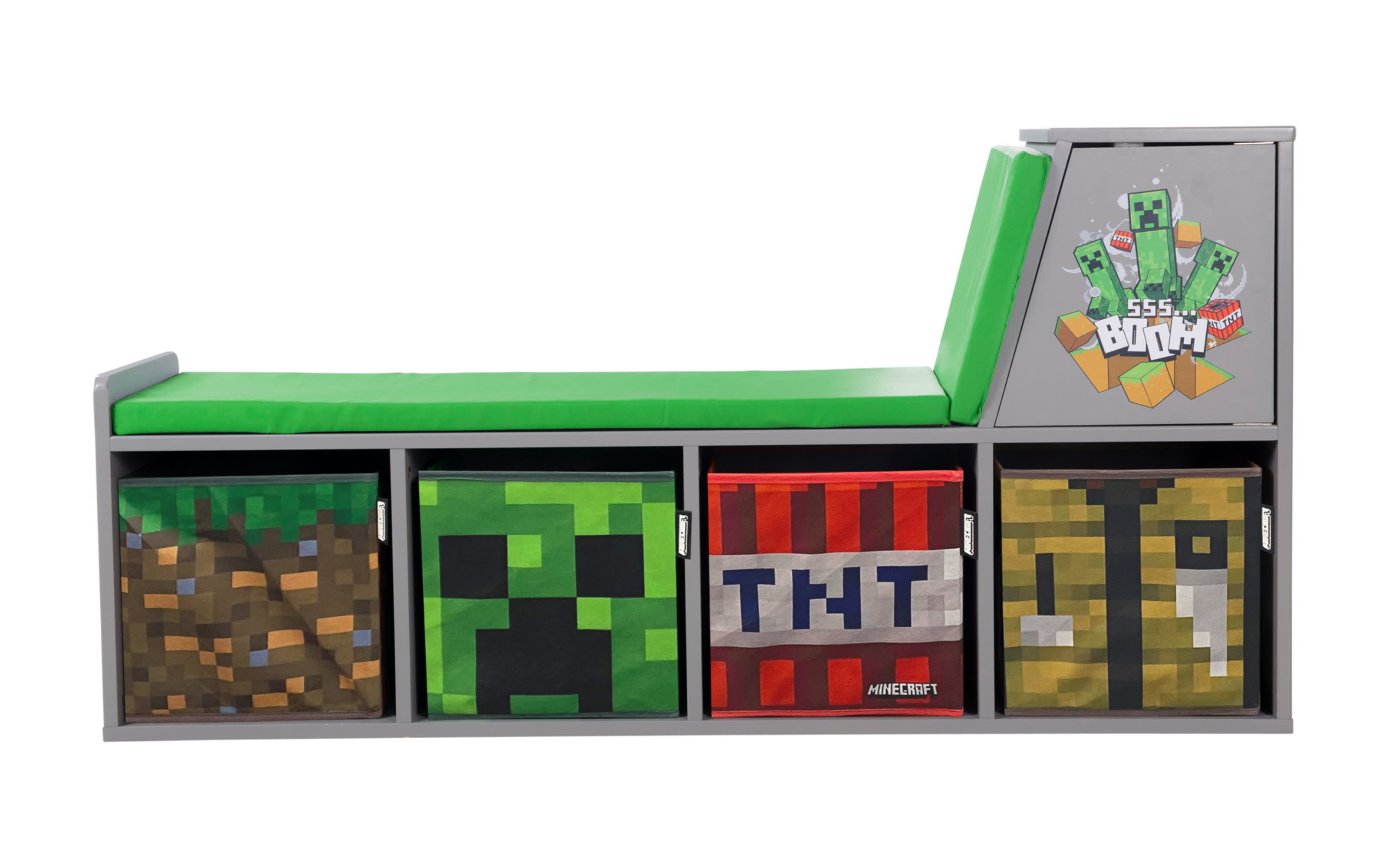 Minecraft Lese-Sitzbank, grau/grün