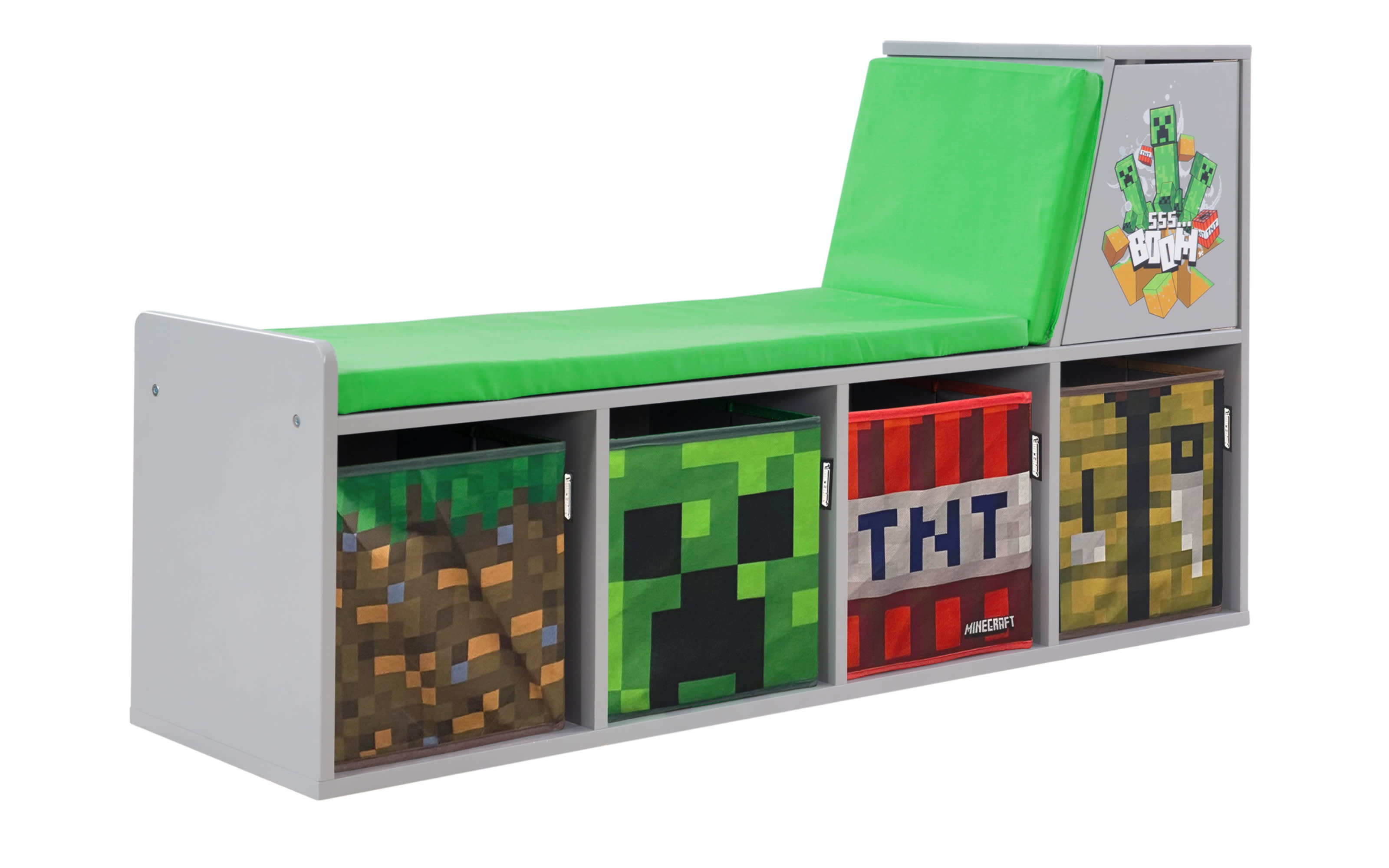 Minecraft Lese-Sitzbank, grau/grün