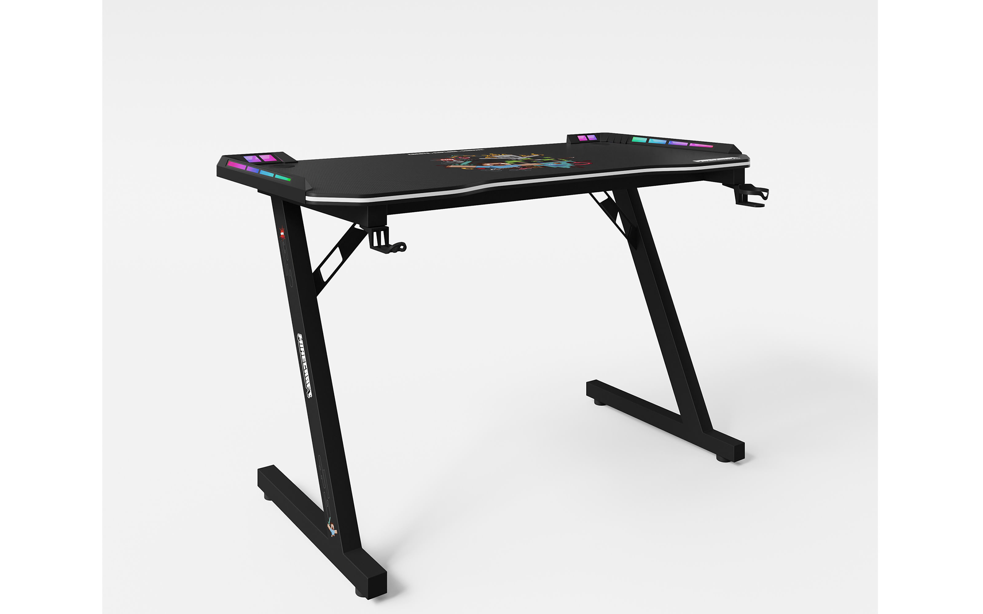 Minecraft Gaming Tisch, schwarz, 120 x 74 cm