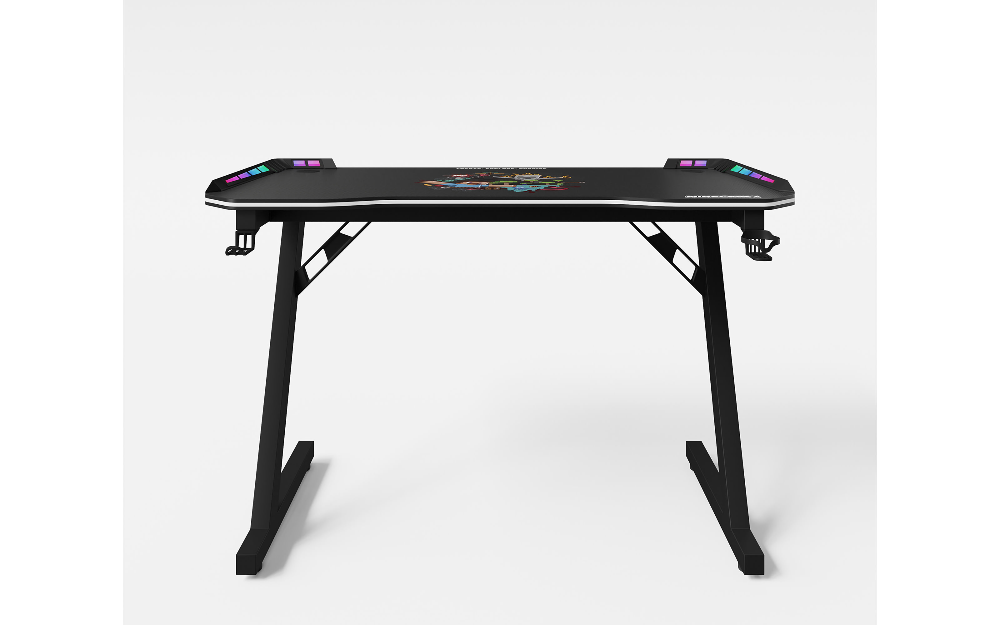Minecraft Gaming Tisch, schwarz, 120 x 74 cm