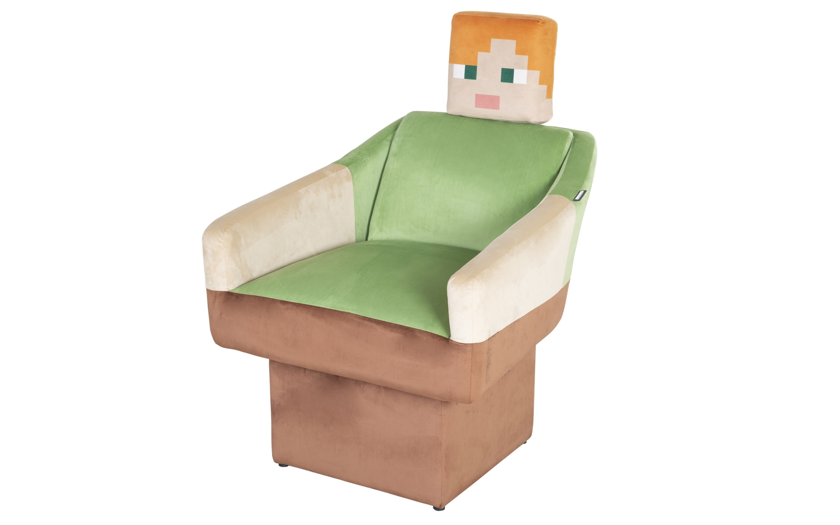 Minecraft Drehsessel Alex, grün/braun/beige