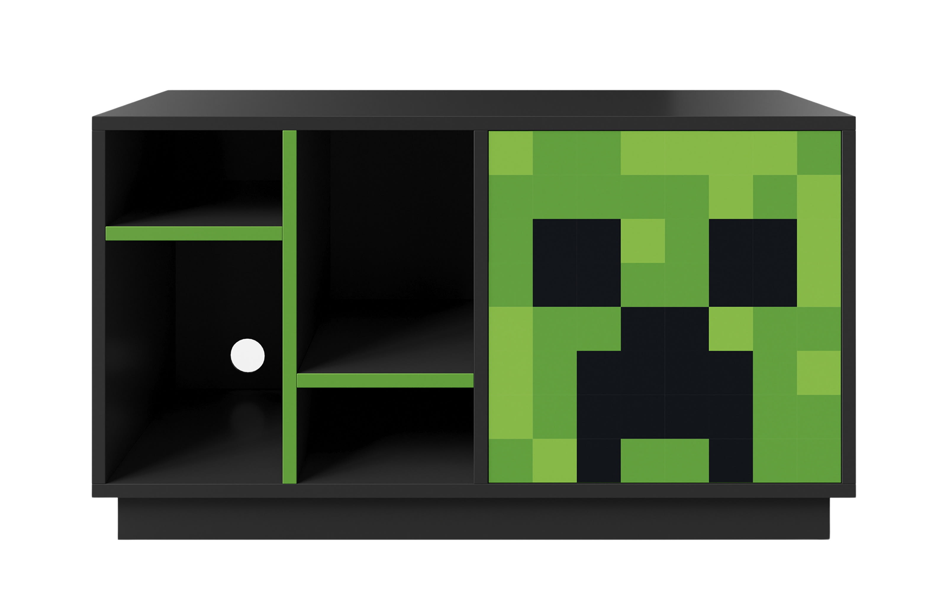 Minecraft Lowboard, grau/grün