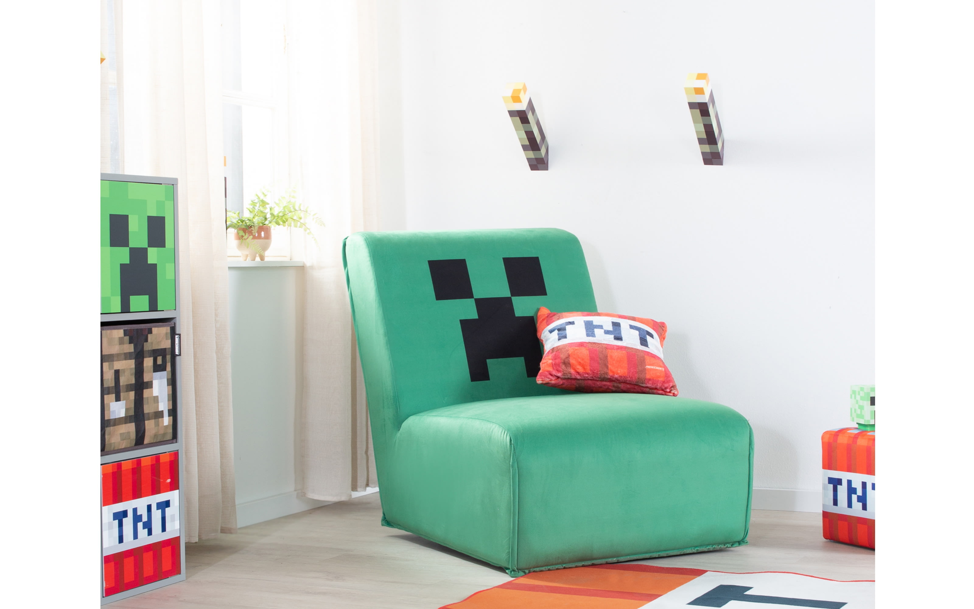 Minecraft Drehsessel Creeper, grün/schwarz