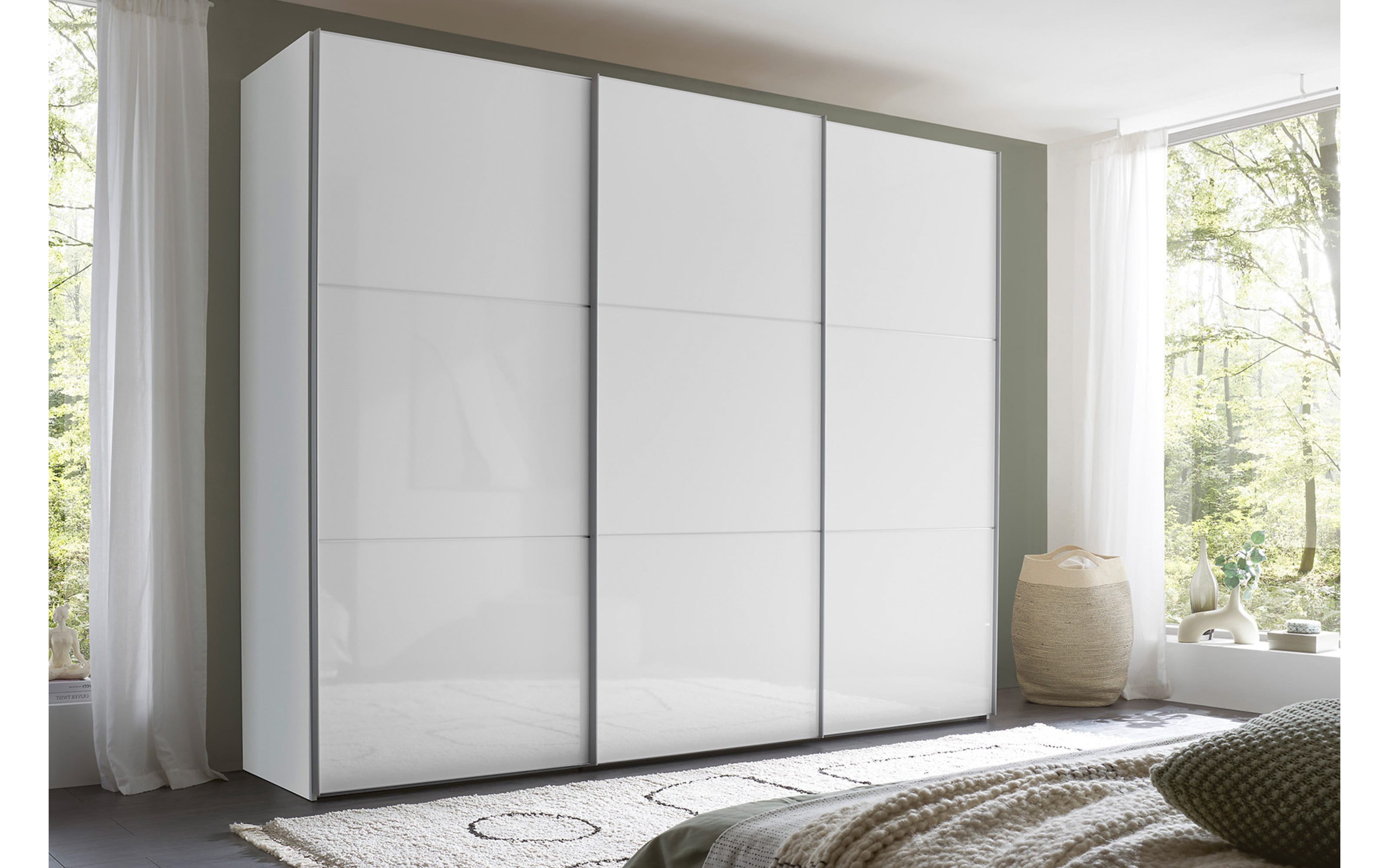 Schwebetürenschrank Lento, weiß, inkl. Schließdämpfer