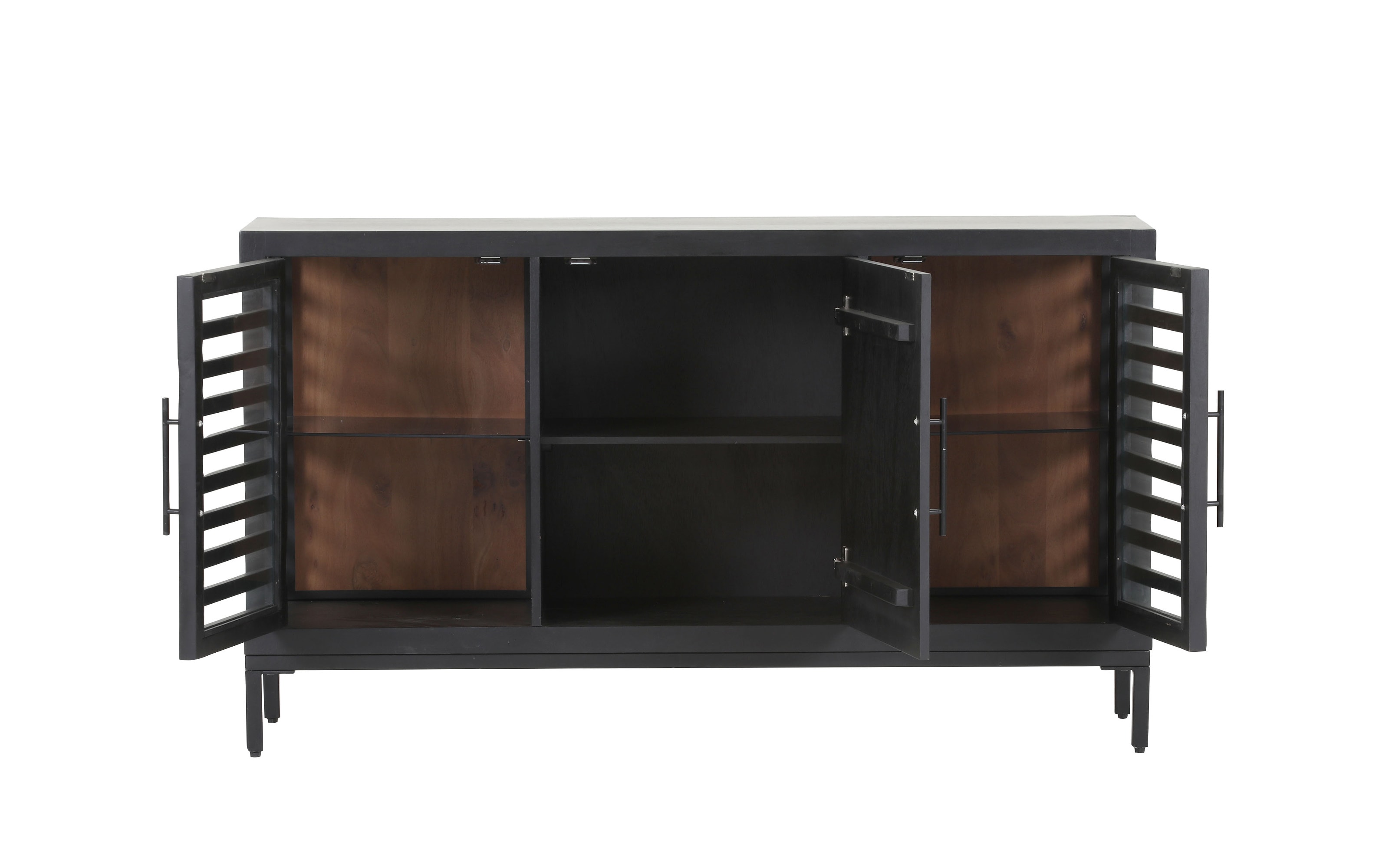 Sideboard  Showcase, Akazie/schwarz, inkl. LED-Beleuchtung