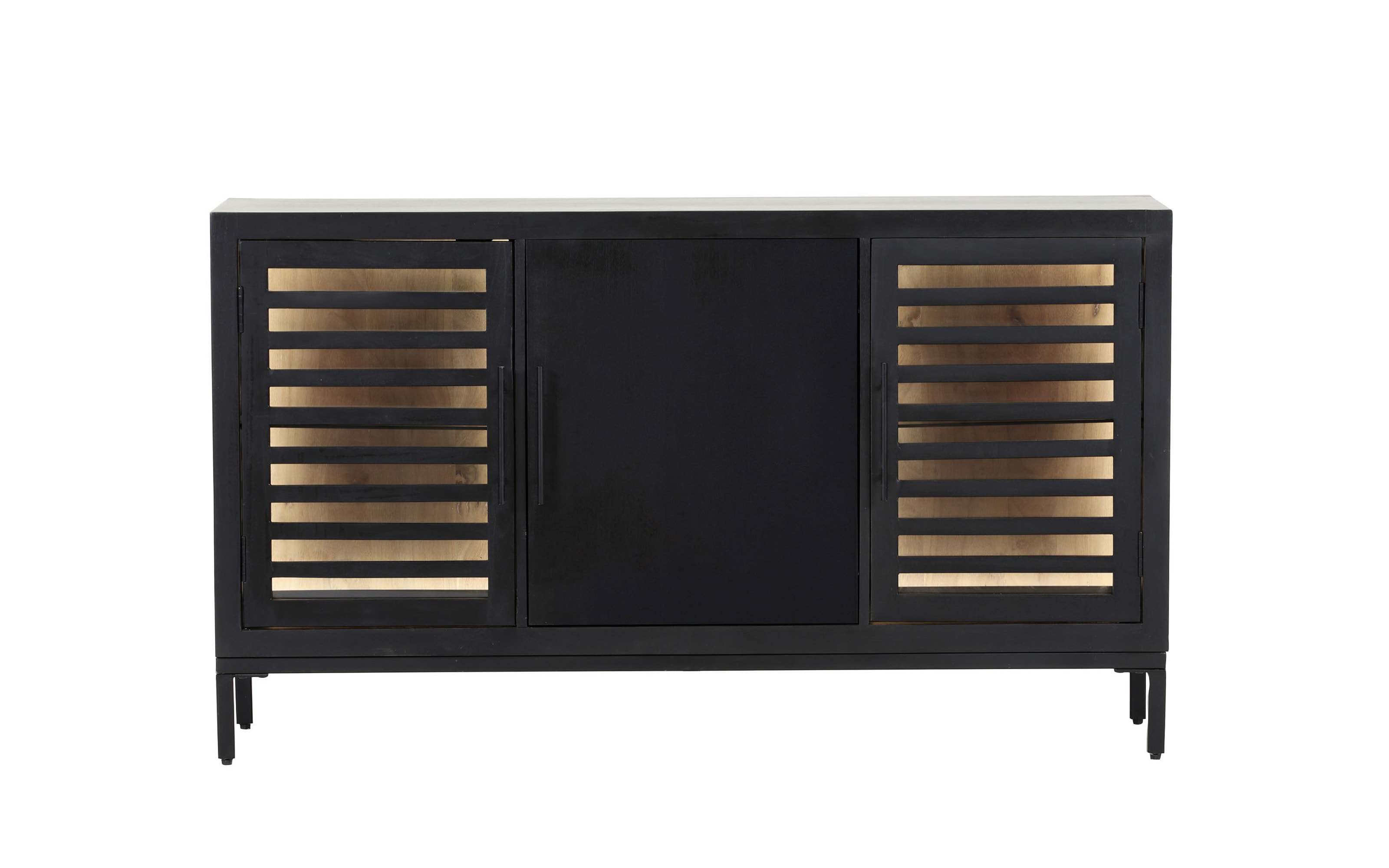 Sideboard  Showcase, Akazie/schwarz, inkl. LED-Beleuchtung