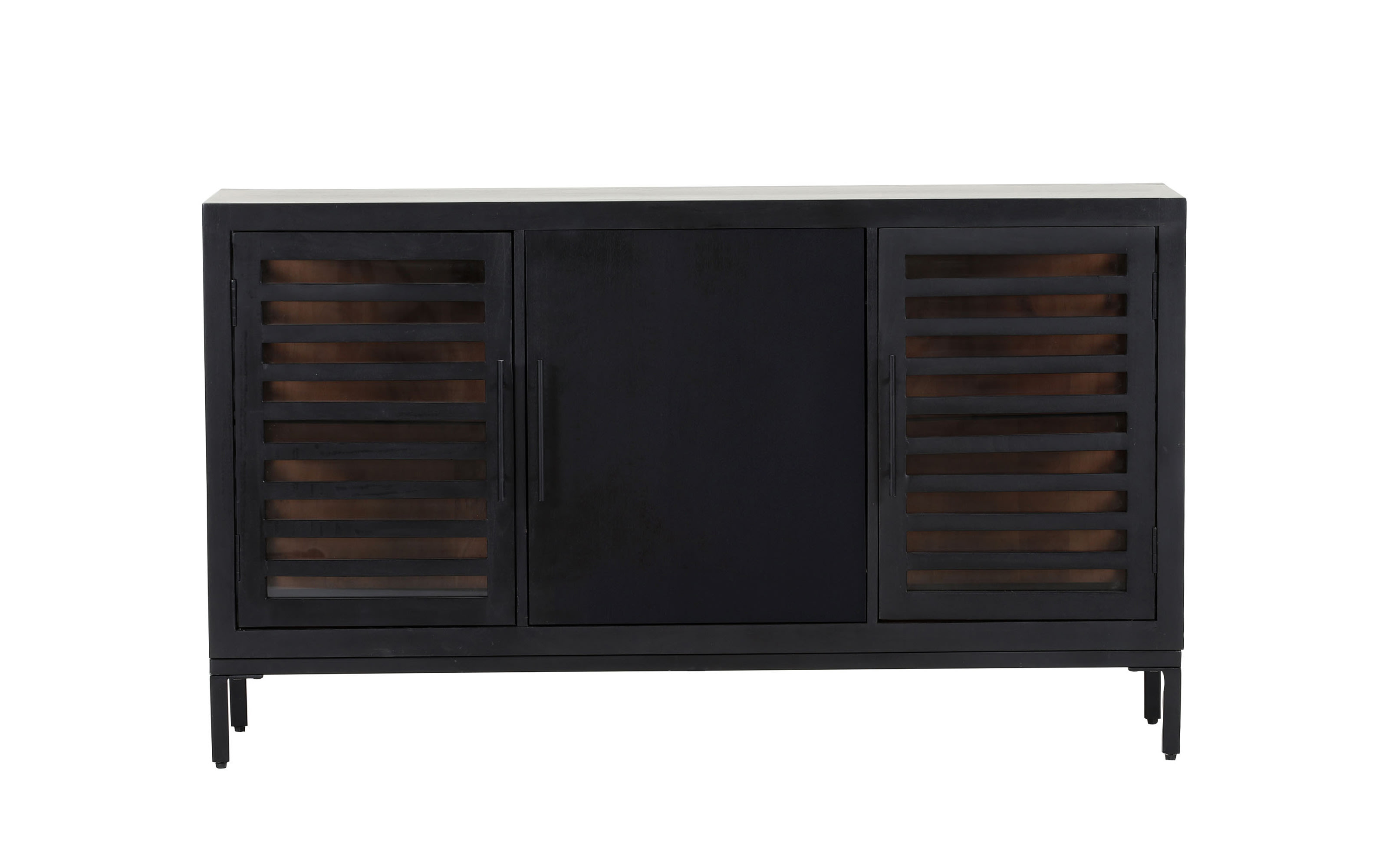 Sideboard  Showcase, Akazie/schwarz, inkl. LED-Beleuchtung